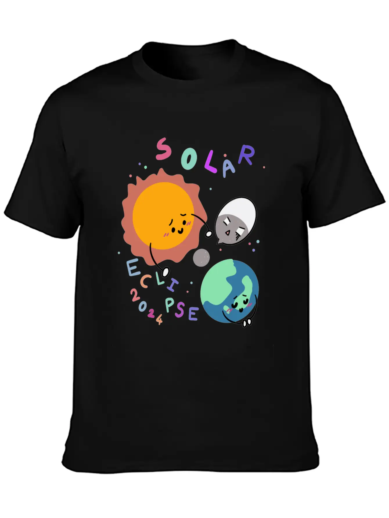 Baby Planet Solar Eclipse 2024 Basic Graphic T-Shirt – Daily Comfort In Soft Cotton