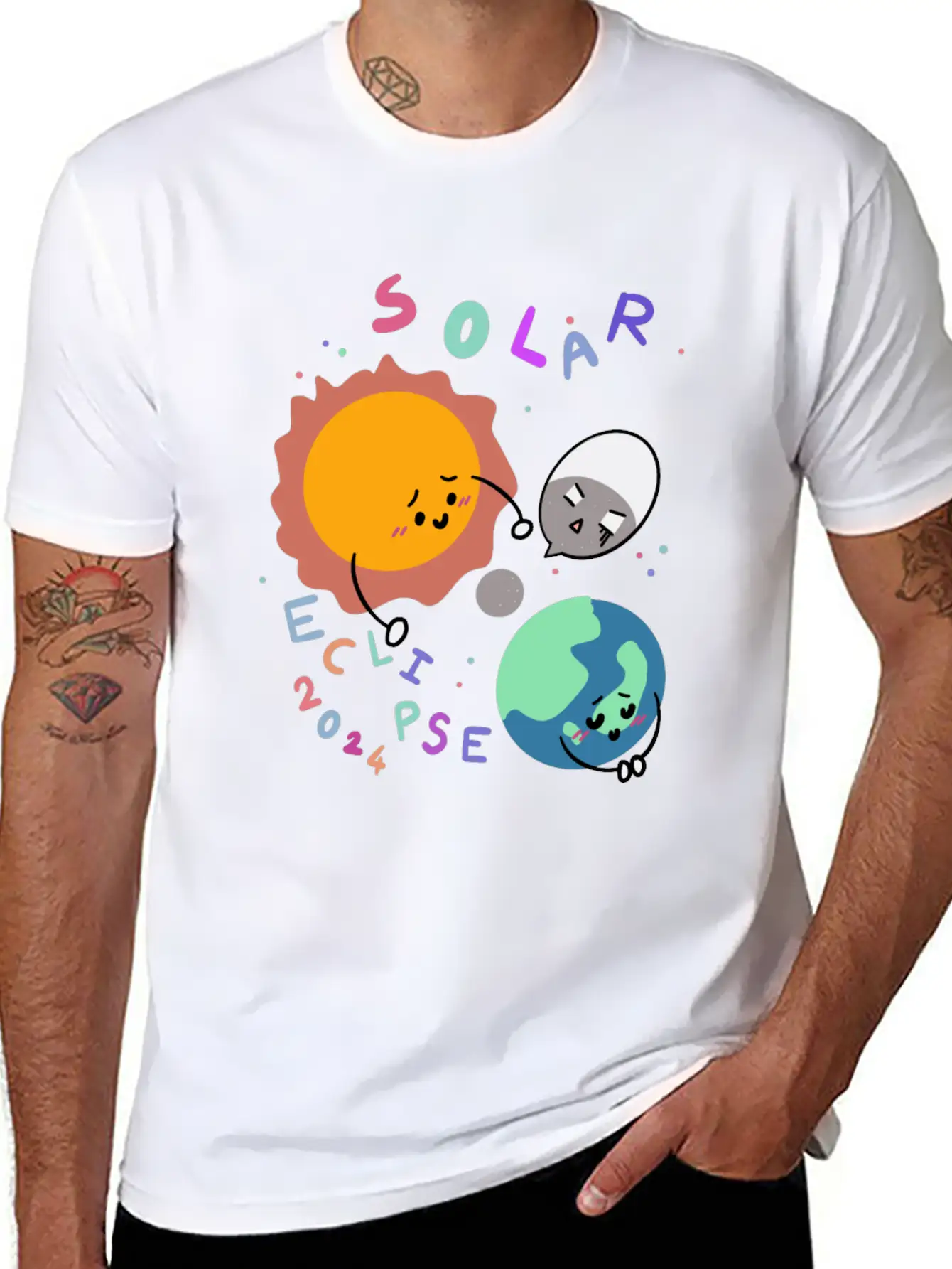 Baby Planet Solar Eclipse 2024 Basic Graphic T-Shirt – Daily Comfort In Soft Cotton