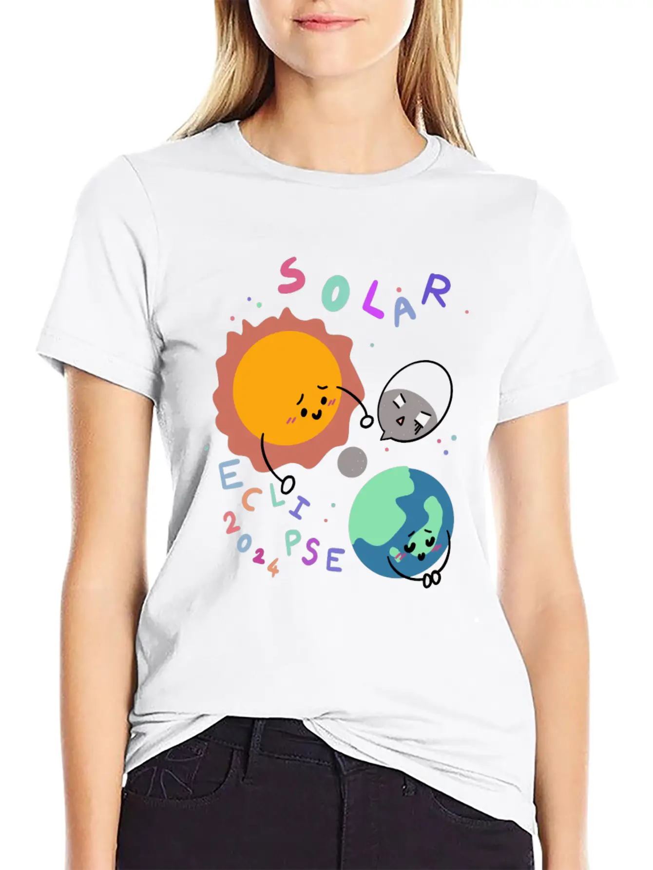 Baby Planet Solar Eclipse 2024 Basic Graphic T-Shirt – Daily Comfort In Soft Cotton