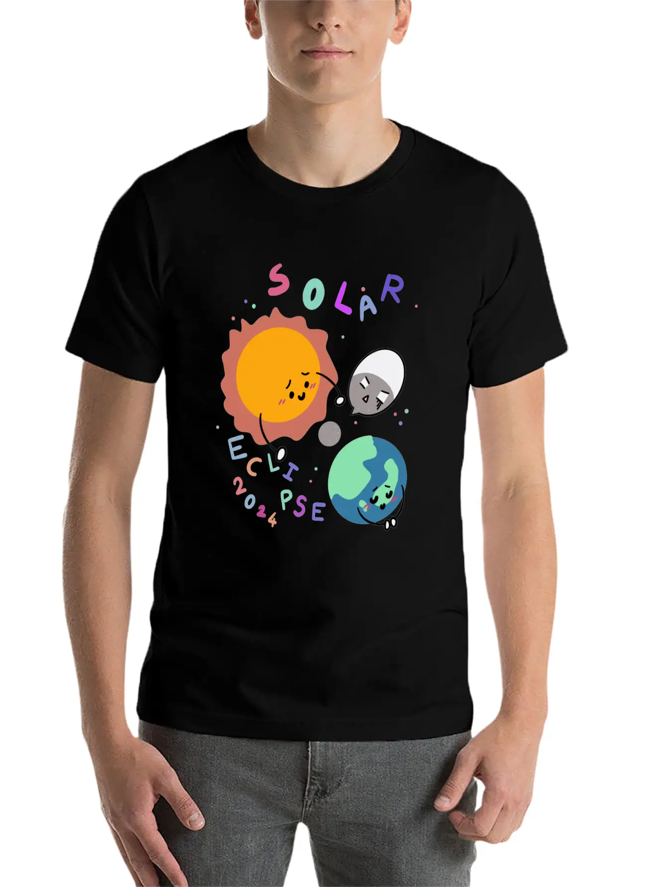 Baby Planet Solar Eclipse 2024 Basic Graphic T-Shirt – Daily Comfort In Soft Cotton