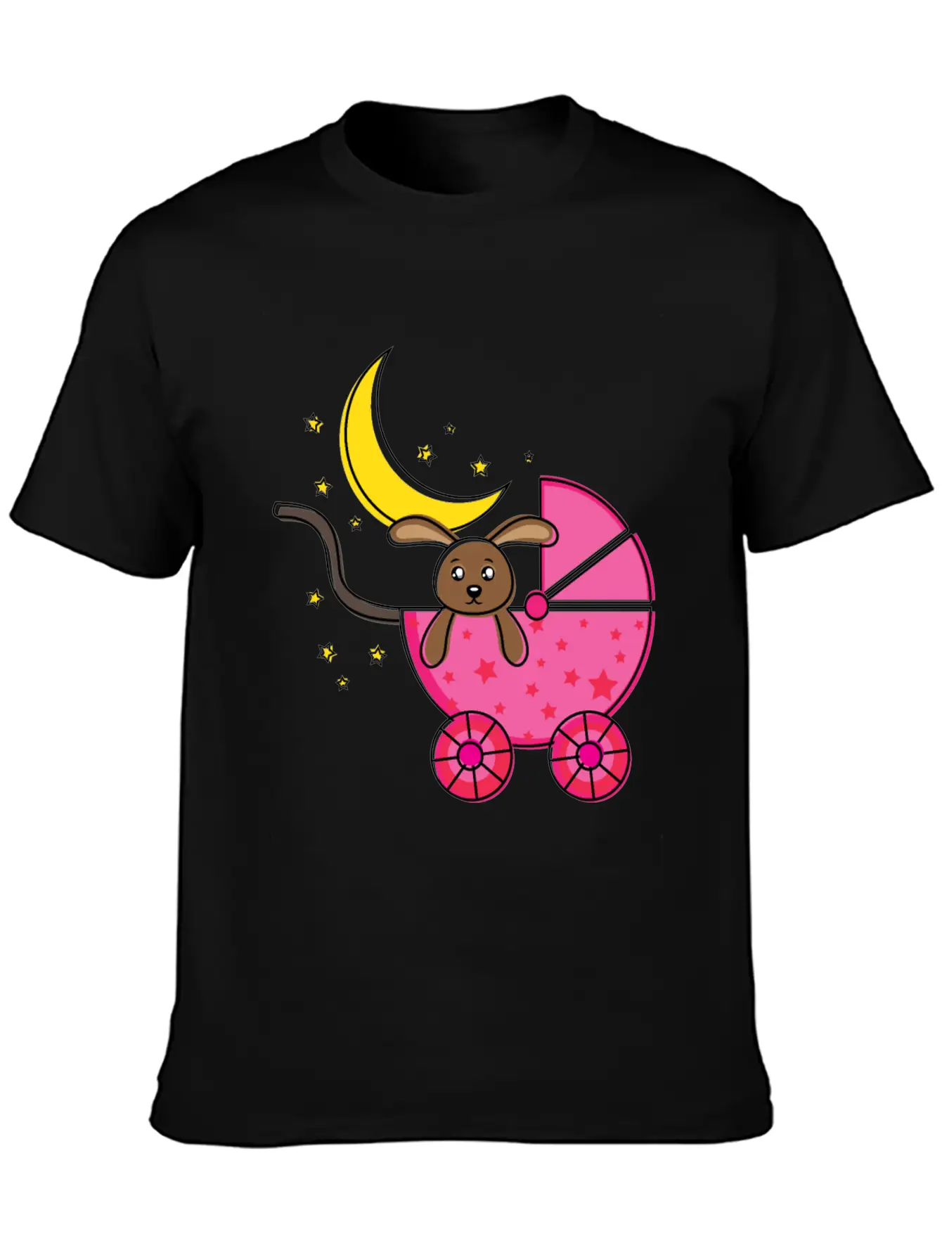 Baby Teddy Bear In Pink Cart Comfortable Minimalist Graphic Tee – Summer Style Essential