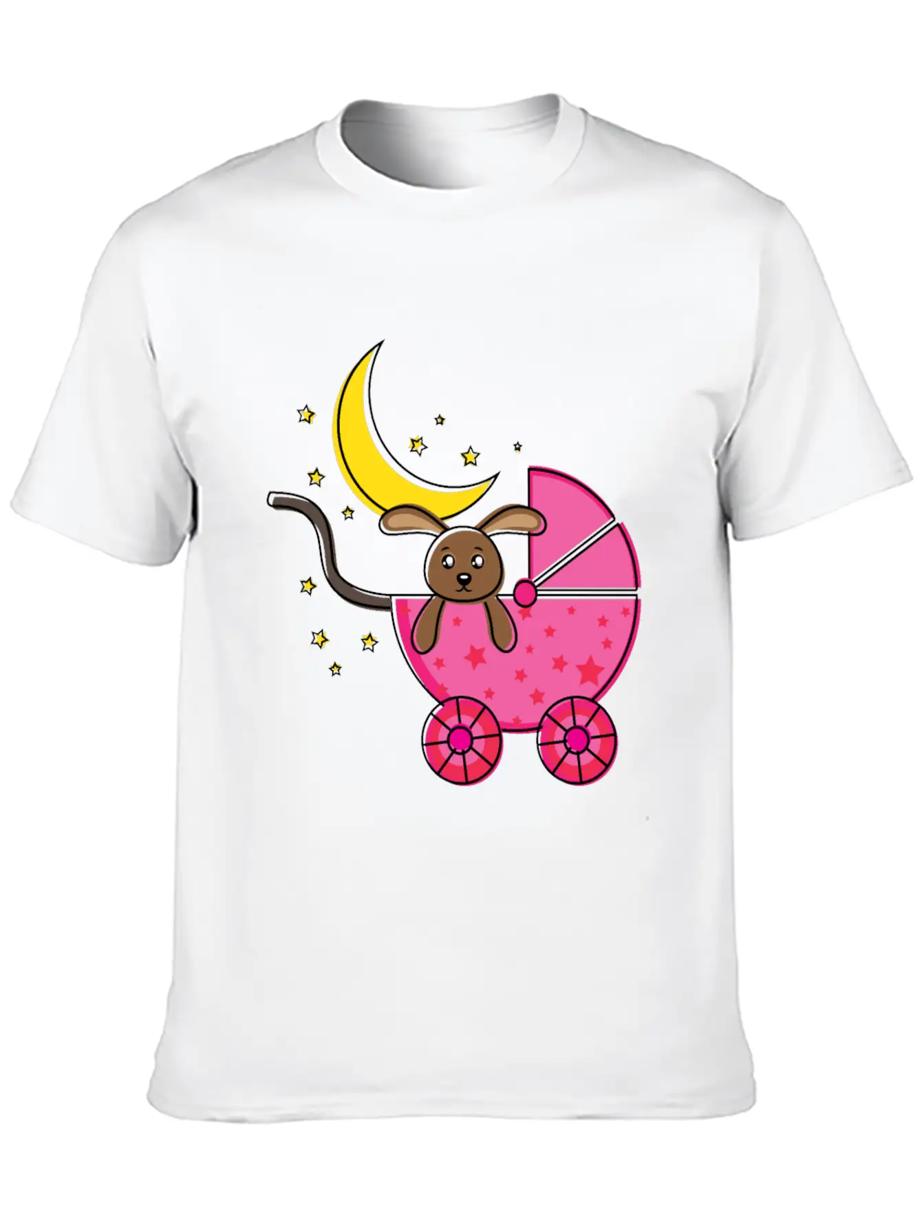Baby Teddy Bear In Pink Cart Comfortable Minimalist Graphic Tee – Summer Style Essential
