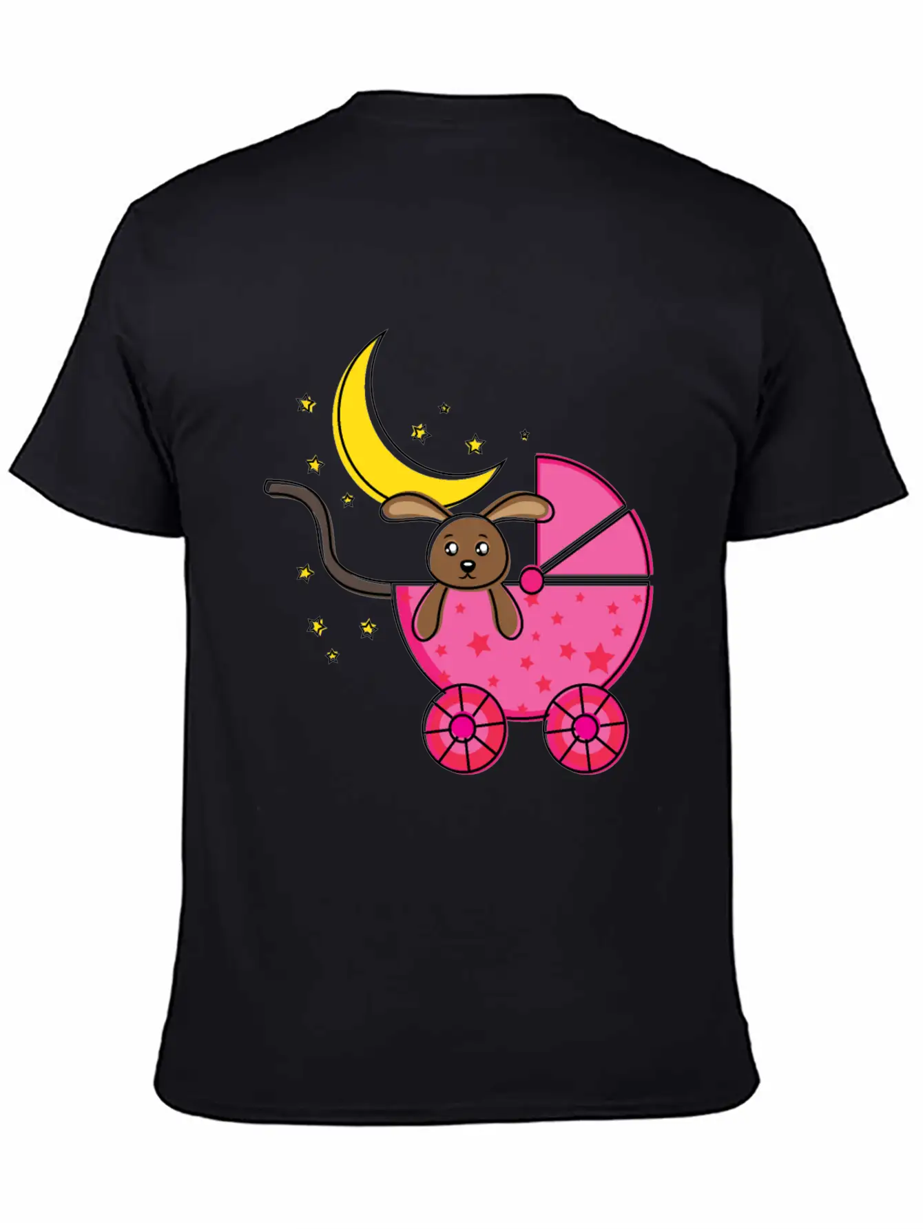 Baby Teddy Bear In Pink Cart Comfortable Minimalist Graphic Tee – Summer Style Essential