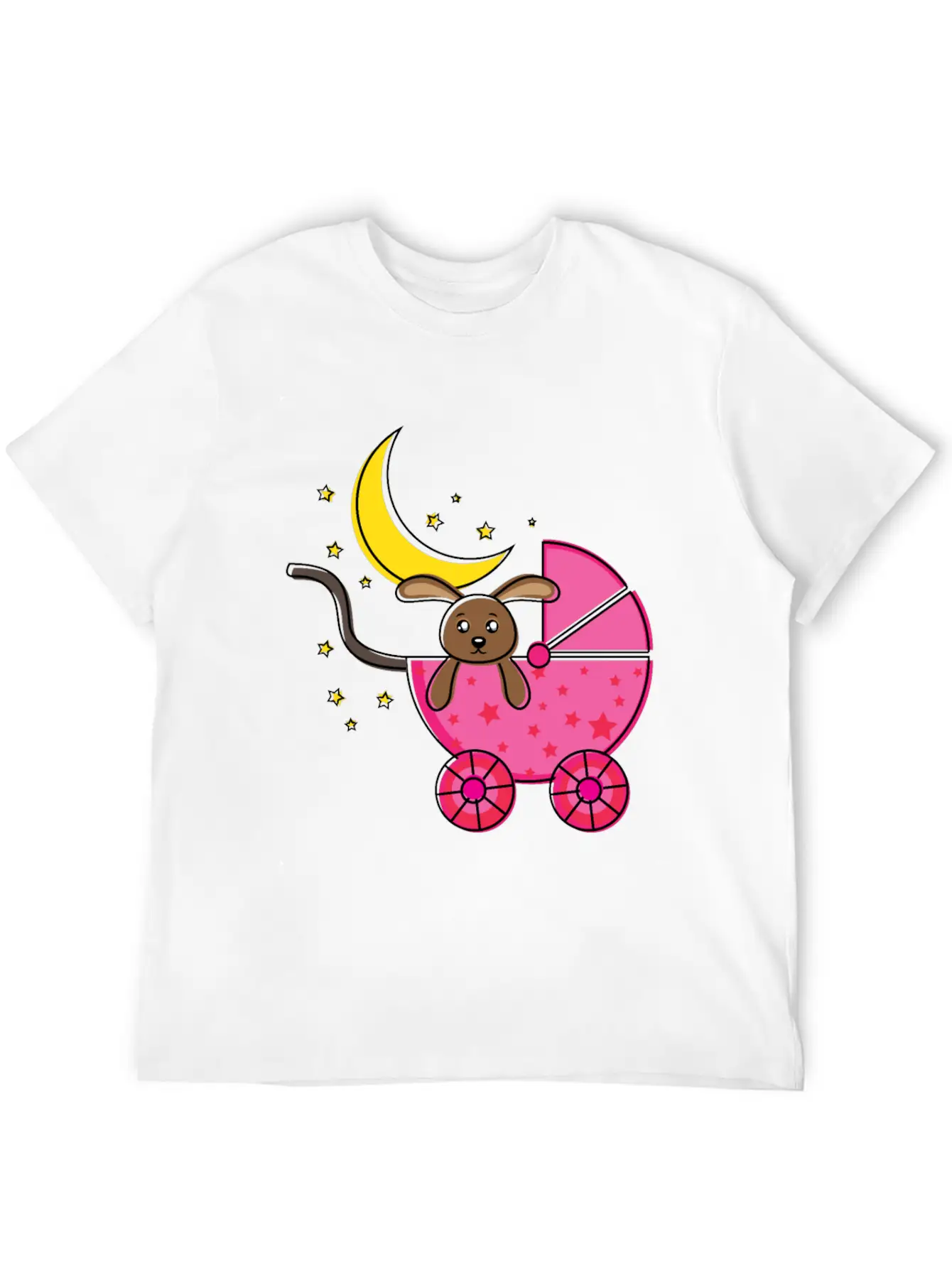 Baby Teddy Bear In Pink Cart Comfortable Minimalist Graphic Tee – Summer Style Essential
