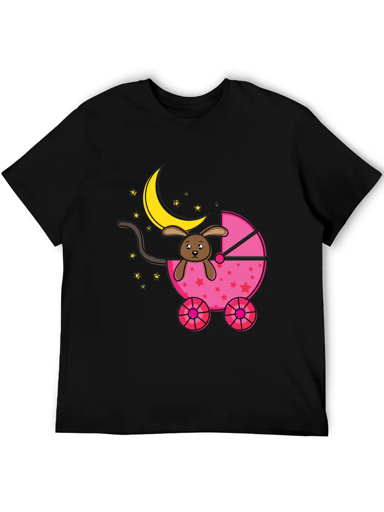 Baby Teddy Bear In Pink Cart Comfortable Minimalist Graphic Tee – Summer Style Essential