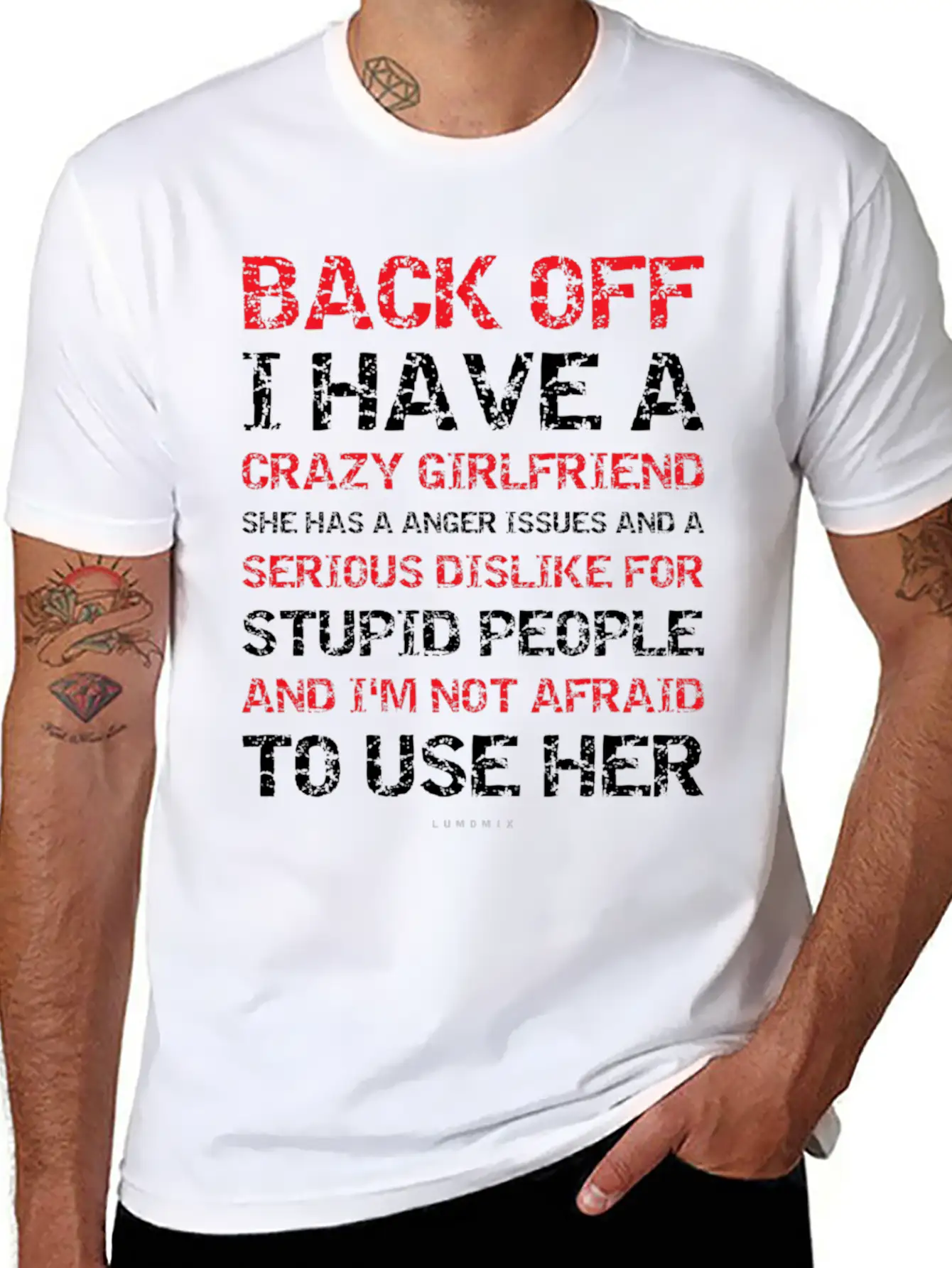 Back Off I Have A Crazy Girlfriend Boyfriend S Unisex Short Sleeve Soft Cotton T-Shirt – Casual Everyday Wear