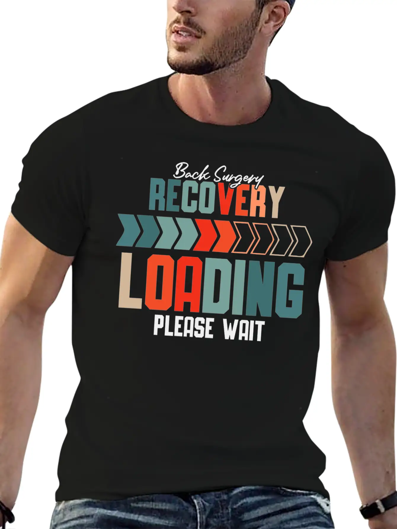 Back Surgery Recovery Loading Please Wait 5 Unisex Short Sleeve Soft Cotton T-Shirt – Casual Everyday Wear