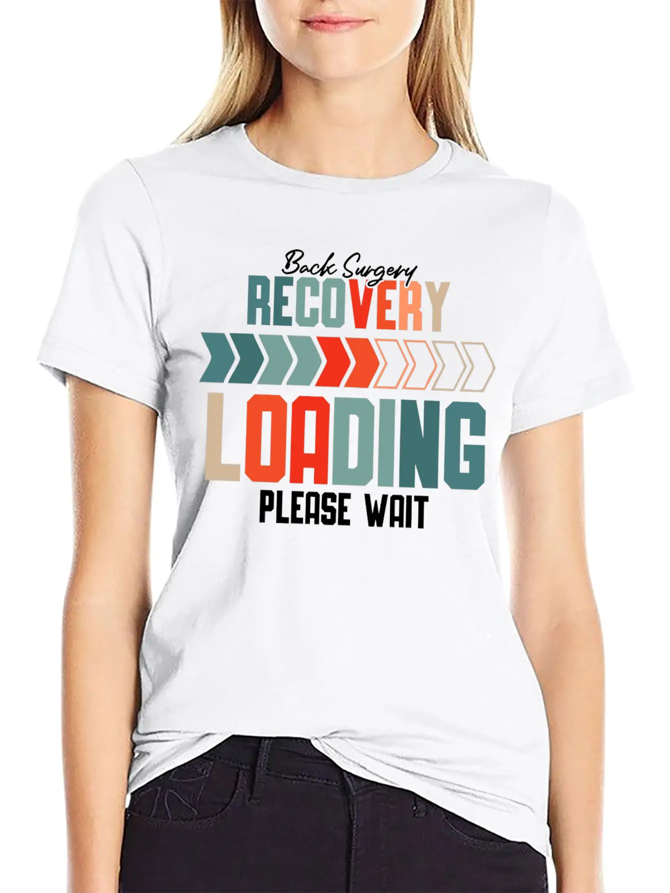 Back Surgery Recovery Loading Please Wait 5 Unisex Short Sleeve Soft Cotton T-Shirt – Casual Everyday Wear