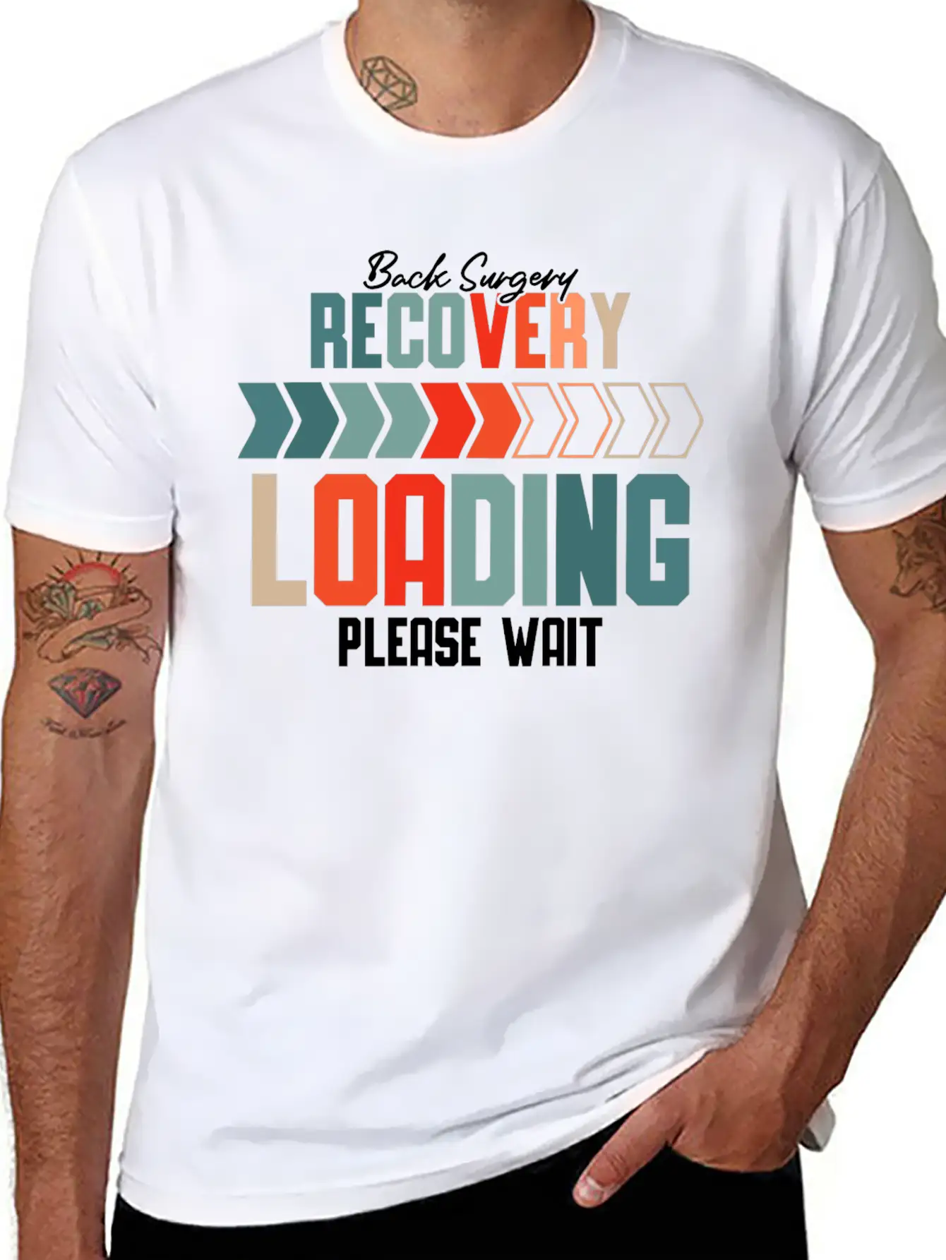 Back Surgery Recovery Loading Please Wait 5 Unisex Short Sleeve Soft Cotton T-Shirt – Casual Everyday Wear