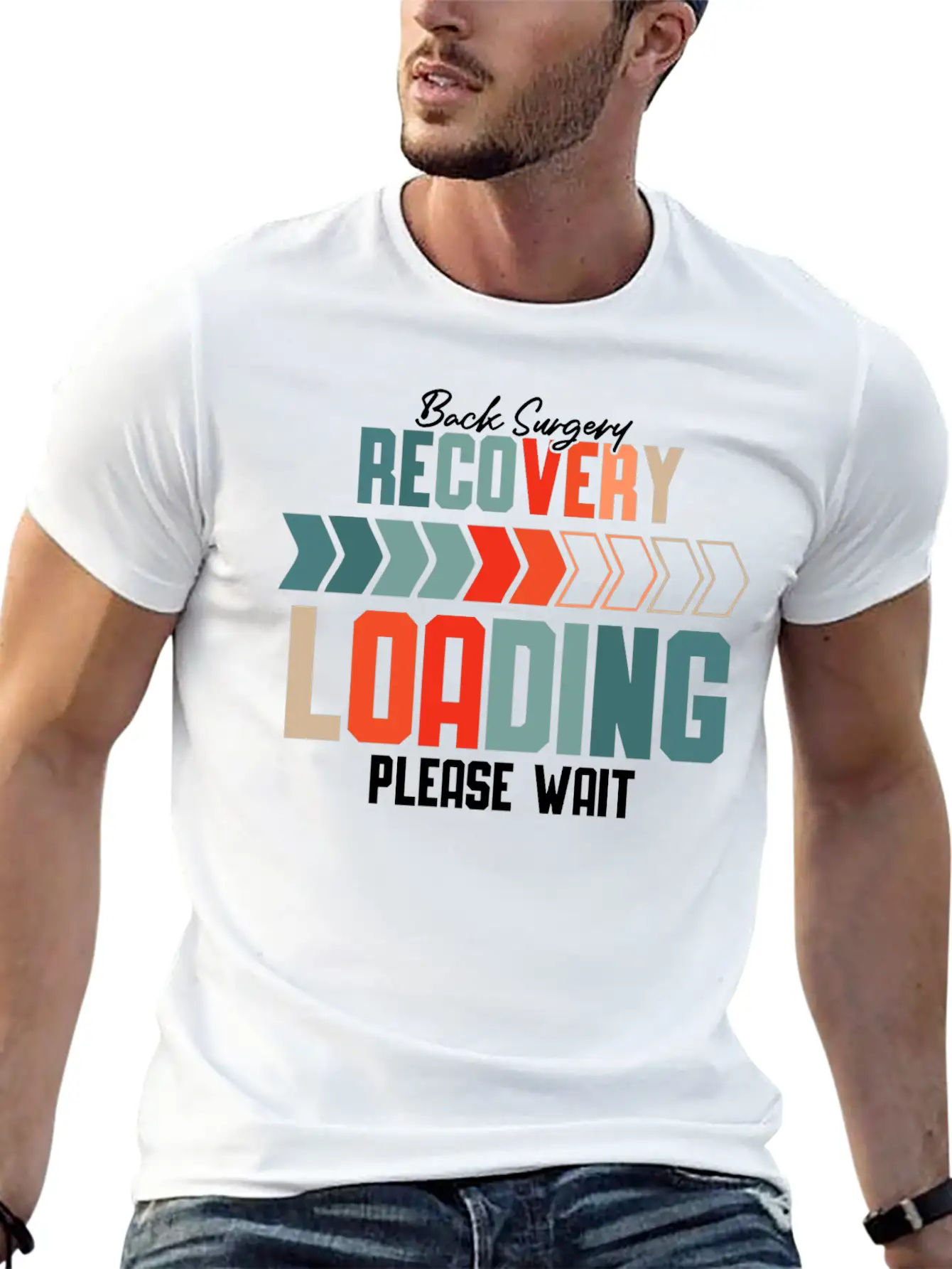 Back Surgery Recovery Loading Please Wait 5 Unisex Short Sleeve Soft Cotton T-Shirt – Casual Everyday Wear