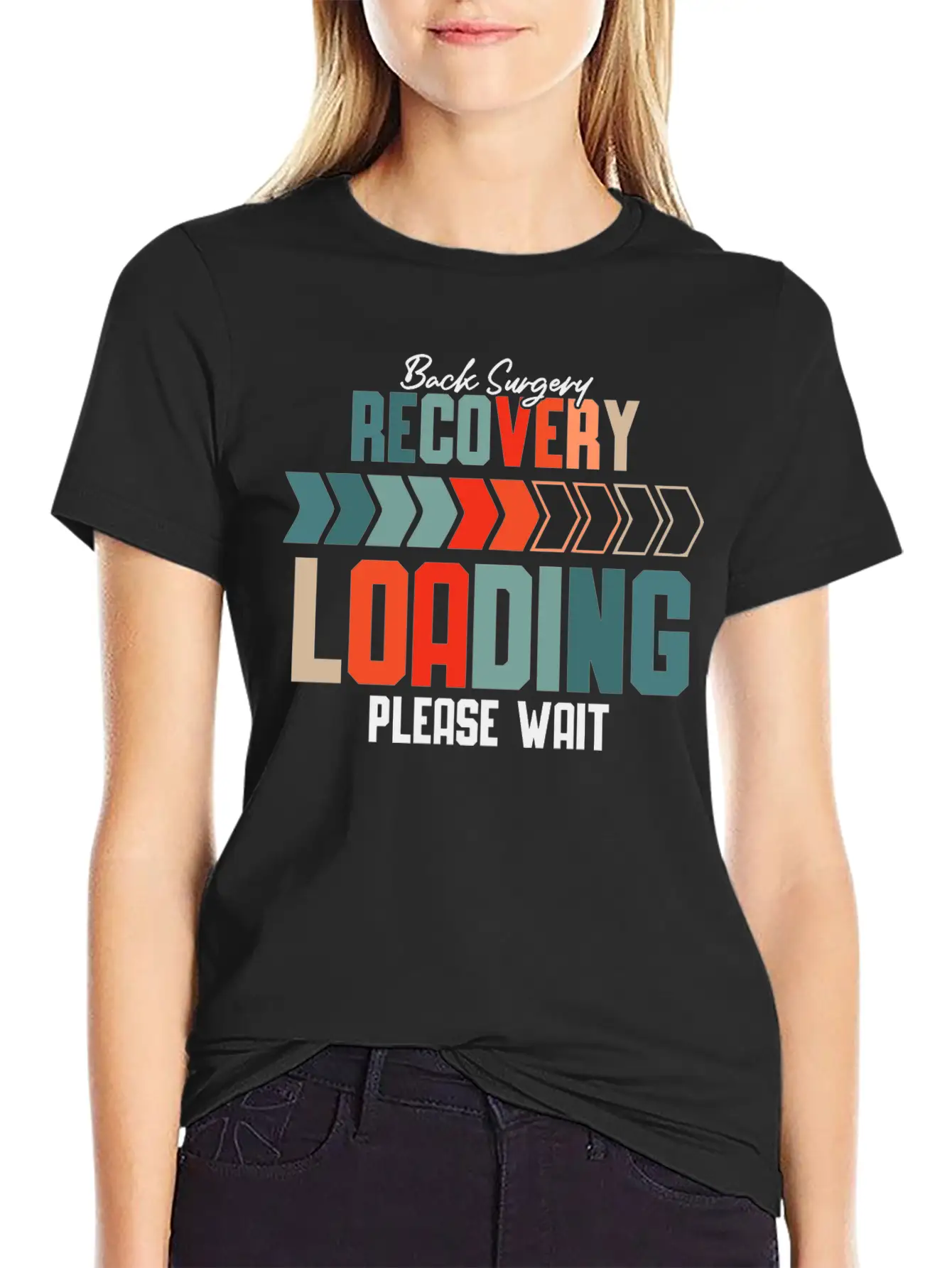 Back Surgery Recovery Loading Please Wait 5 Unisex Short Sleeve Soft Cotton T-Shirt – Casual Everyday Wear