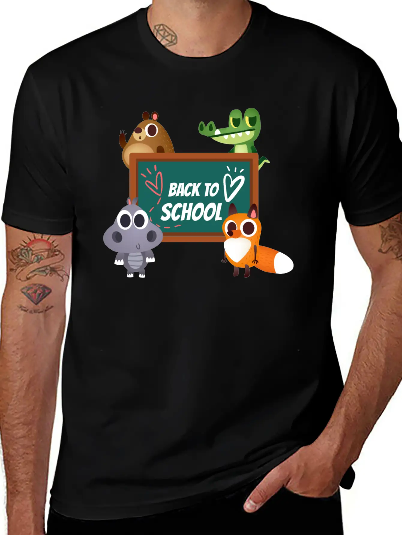 Back To School With Animals Unisex Casual T-Shirt – Clean Design For Daily Comfort