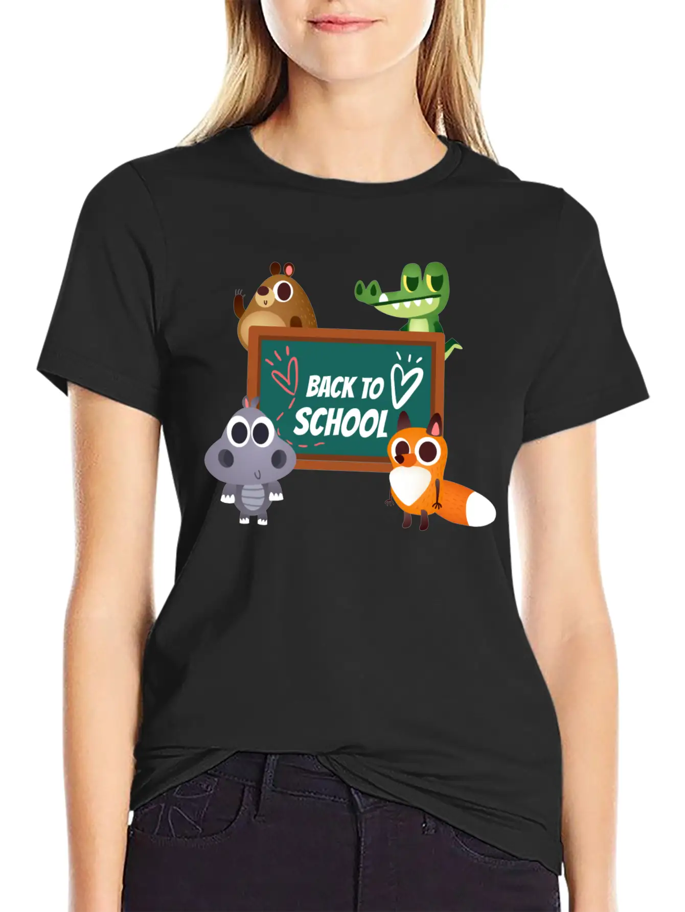 Back To School With Animals Unisex Casual T-Shirt – Clean Design For Daily Comfort