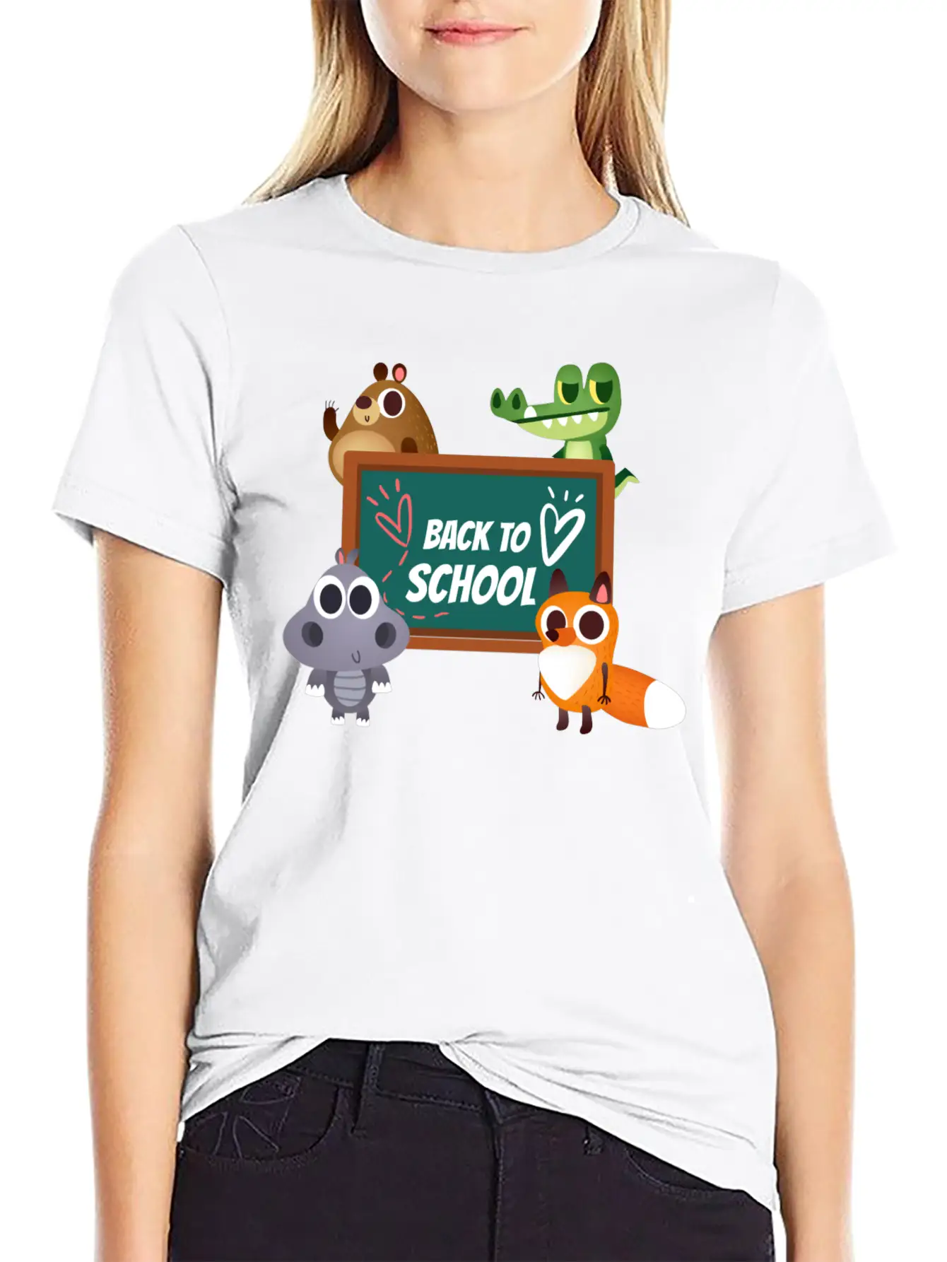 Back To School With Animals Unisex Casual T-Shirt – Clean Design For Daily Comfort