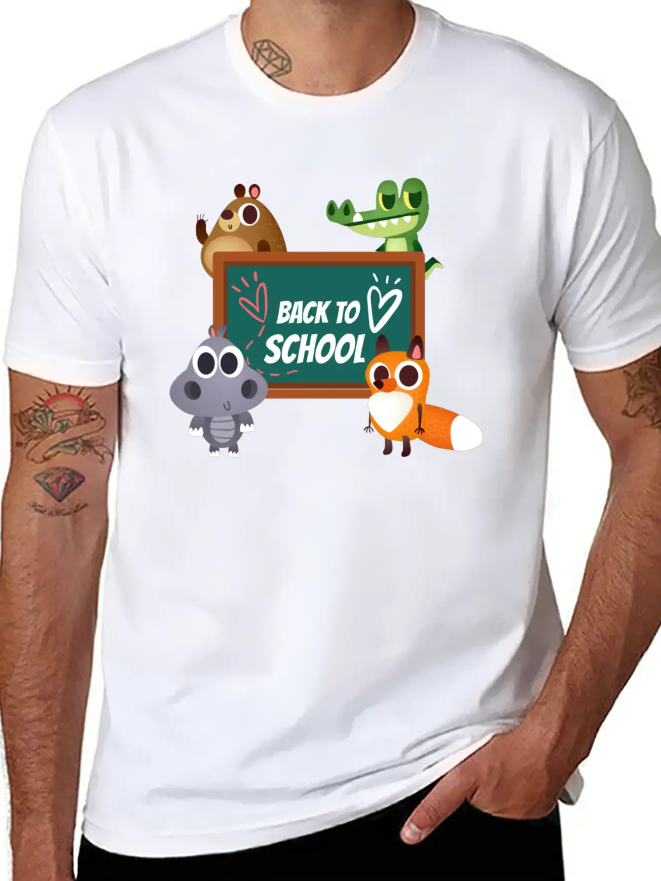 Back To School With Animals Unisex Casual T-Shirt – Clean Design For Daily Comfort
