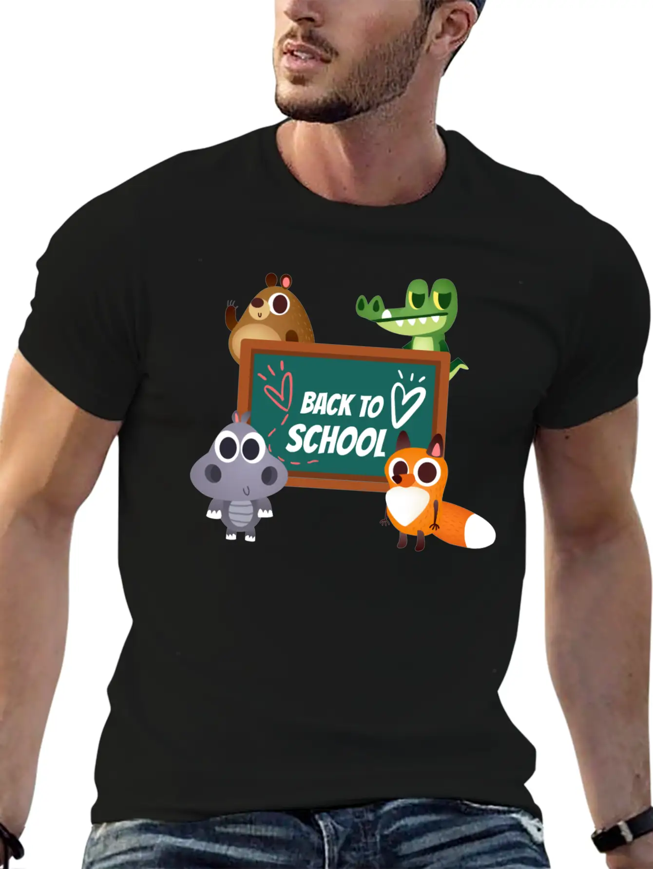 Back To School With Animals Unisex Casual T-Shirt – Clean Design For Daily Comfort
