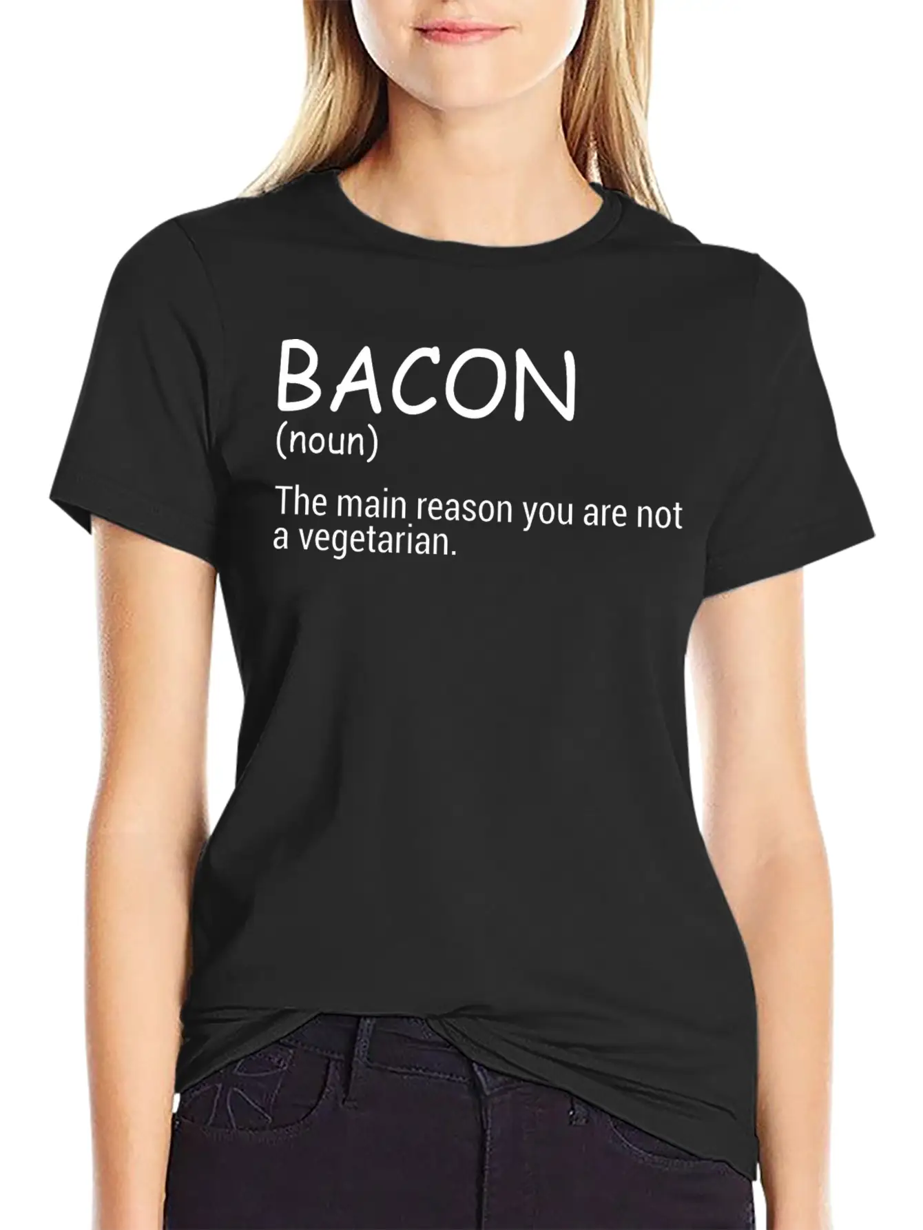Bacon The Main Reason You Are Not A Vegetarian Comfortable Minimalist Graphic Tee – Summer Style Essential