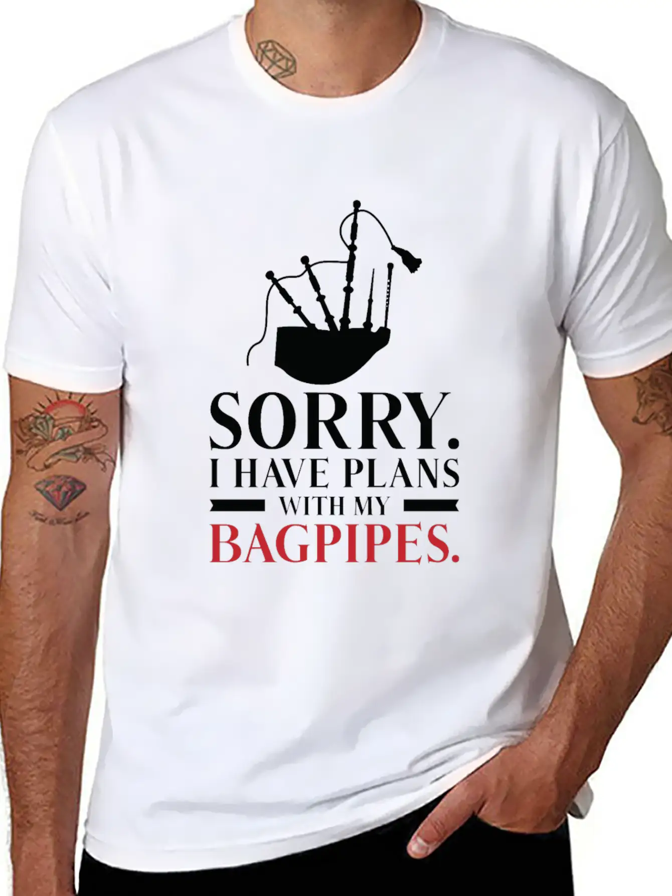 Bagpiper Bagpiping Bagpipes Scotsman Musician Timeless Short Sleeve Tee – Comfy And Minimalist Design