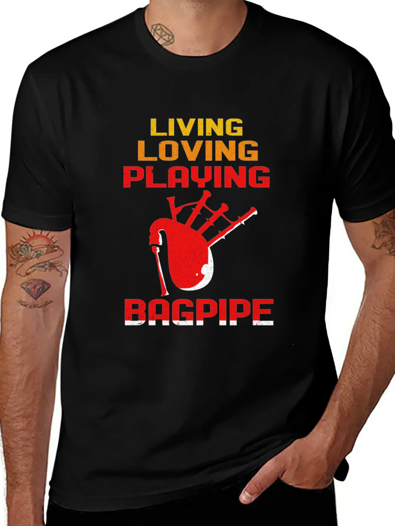 Bagpipes Stylish Everyday T-Shirt – Unisex Basic Cotton Tee