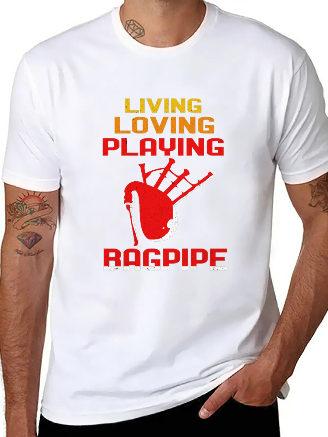 Bagpipes Stylish Everyday T-Shirt – Unisex Basic Cotton Tee