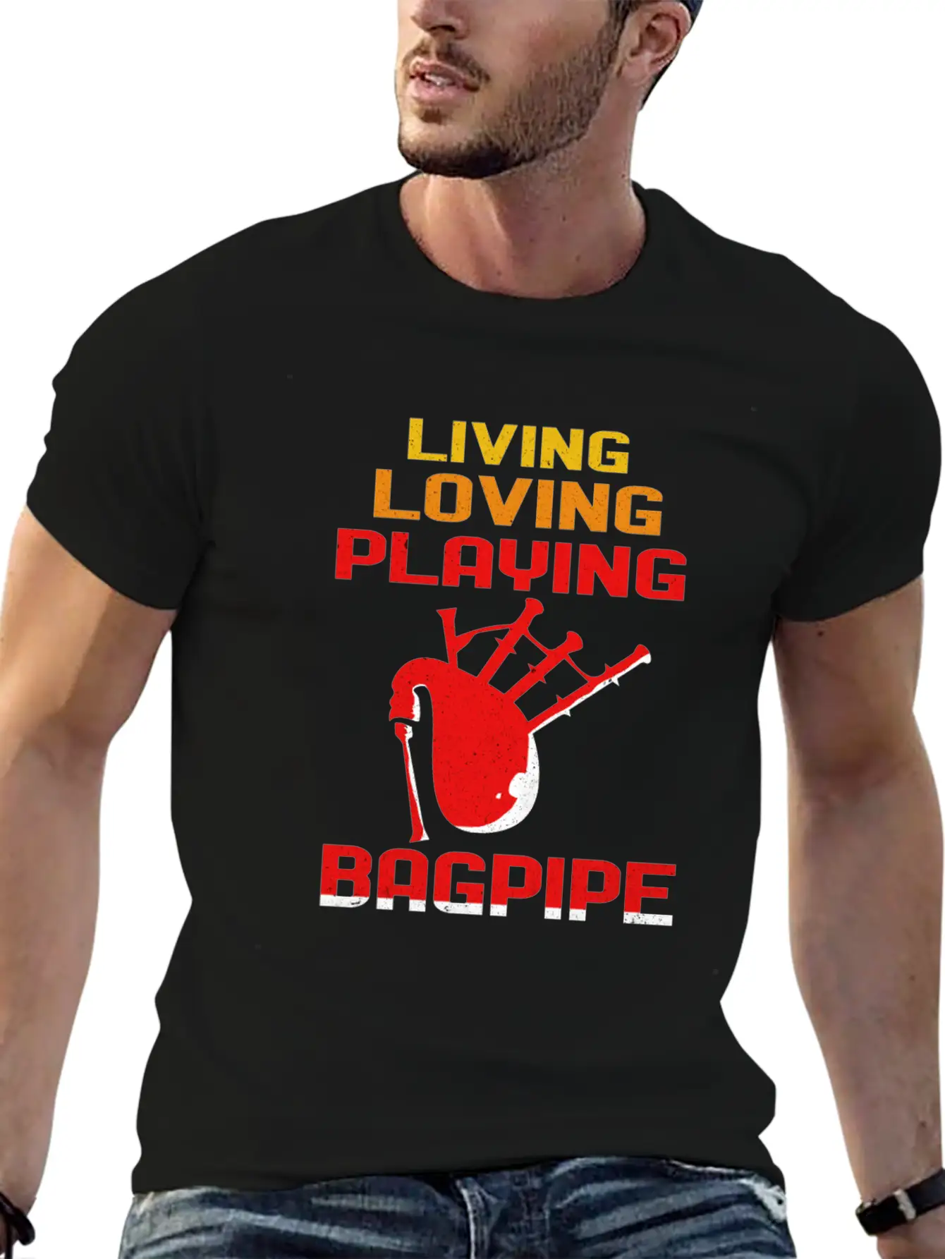 Bagpipes Stylish Everyday T-Shirt – Unisex Basic Cotton Tee