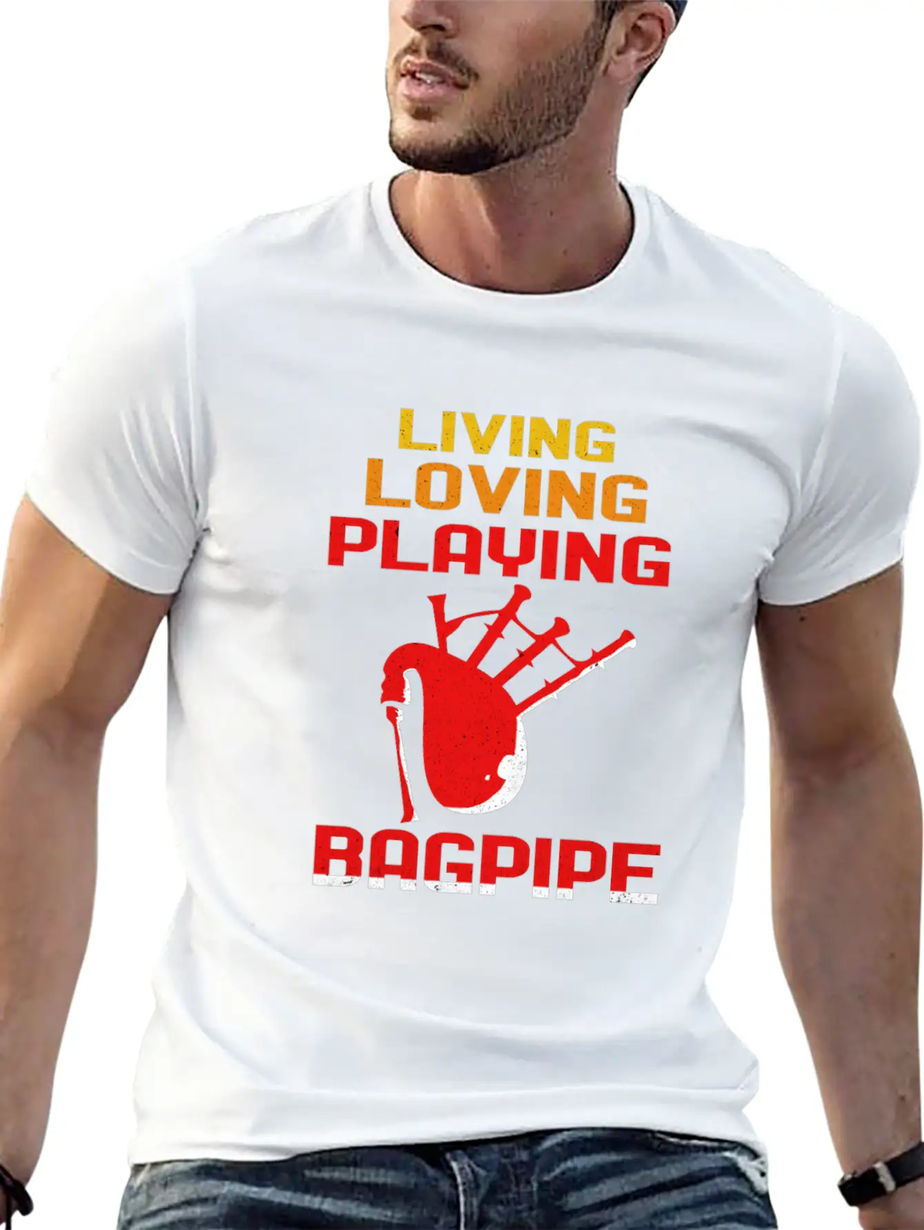 Bagpipes Stylish Everyday T-Shirt – Unisex Basic Cotton Tee
