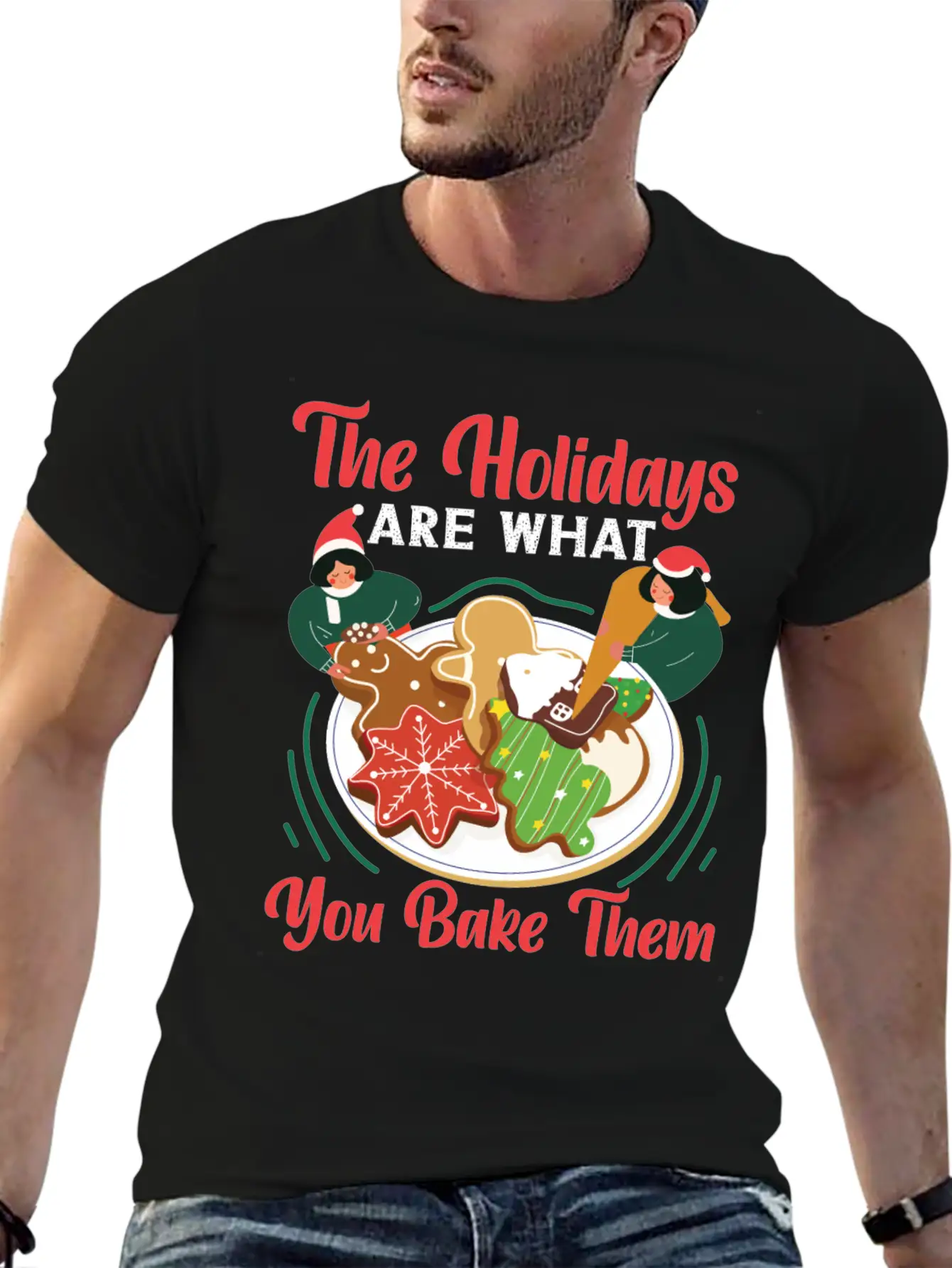 Bake Baking Christmas Gingerbread Essential Unisex Summer Tee – Soft Cotton Casual Fit