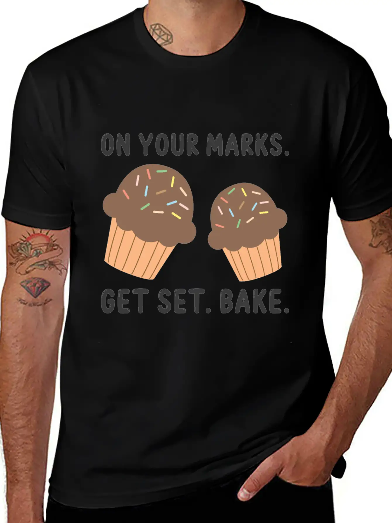 Bake On Your Mark Unisex Short Sleeve Soft Cotton T-Shirt – Casual Everyday Wear