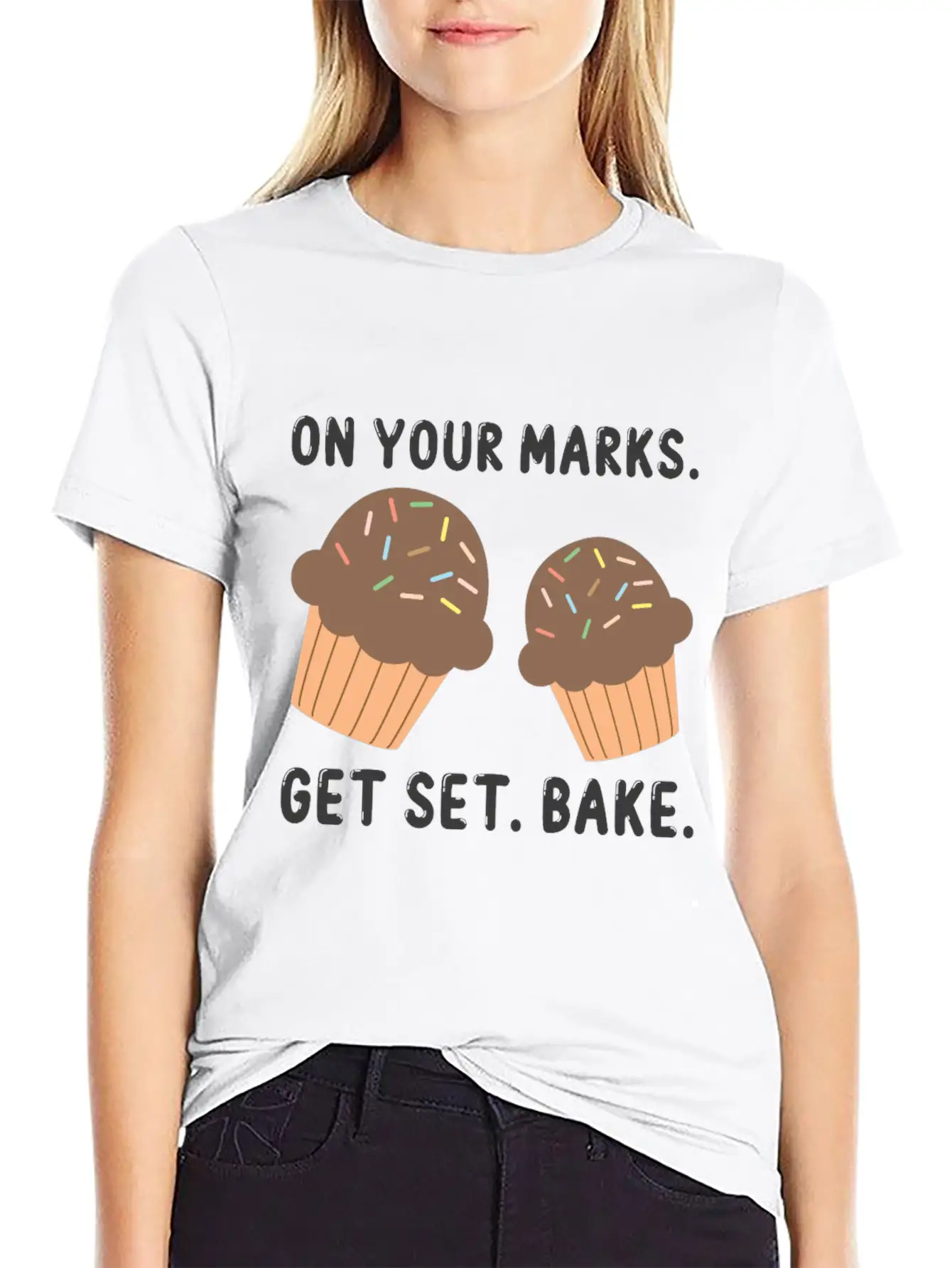 Bake On Your Mark Unisex Short Sleeve Soft Cotton T-Shirt – Casual Everyday Wear
