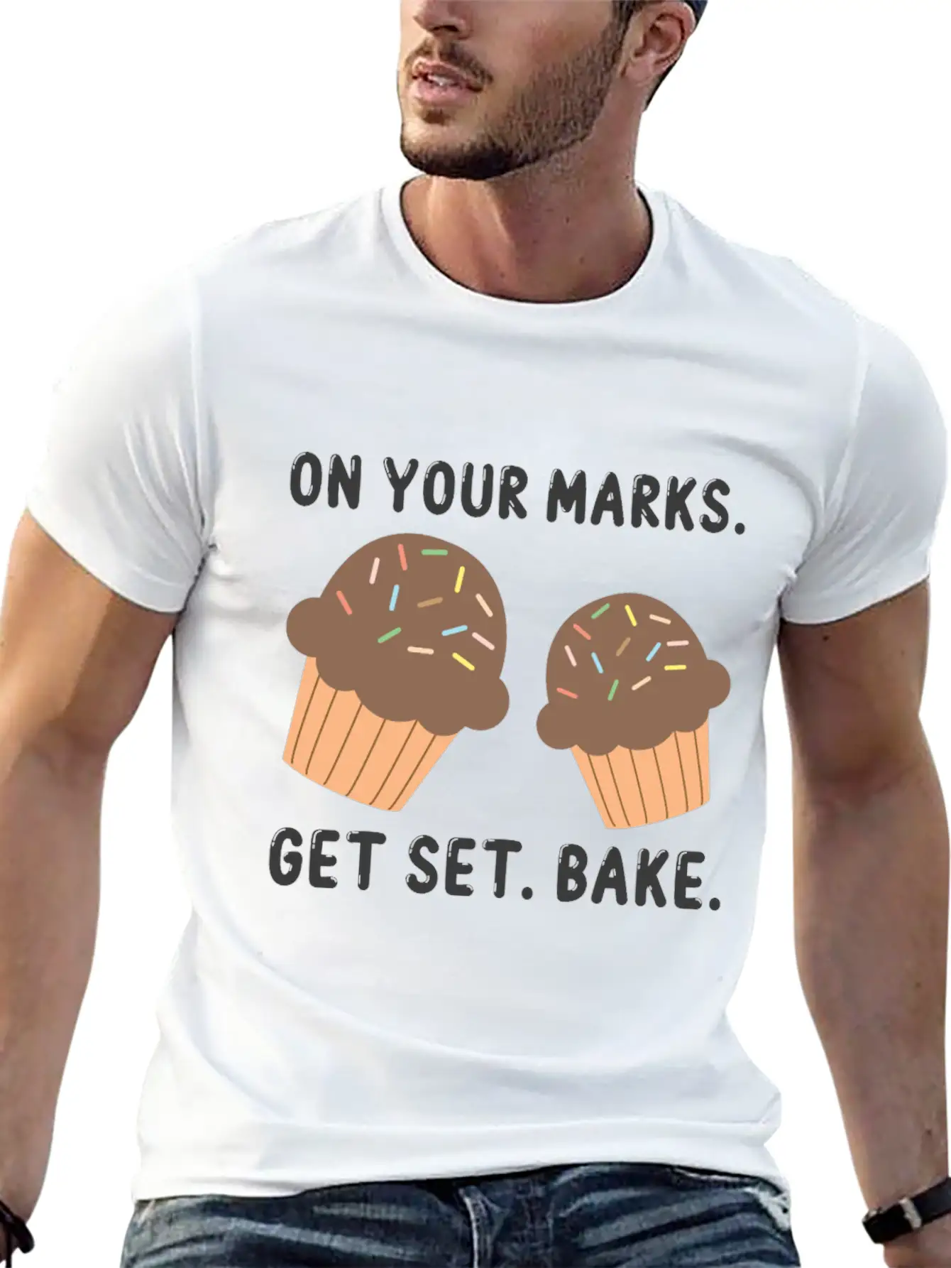 Bake On Your Mark Unisex Short Sleeve Soft Cotton T-Shirt – Casual Everyday Wear