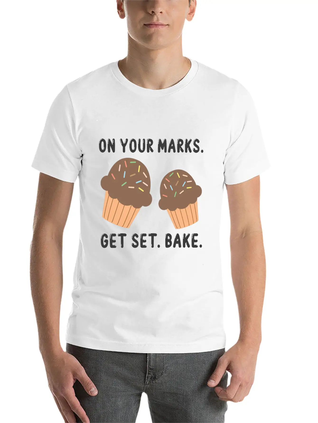Bake On Your Mark Unisex Short Sleeve Soft Cotton T-Shirt – Casual Everyday Wear