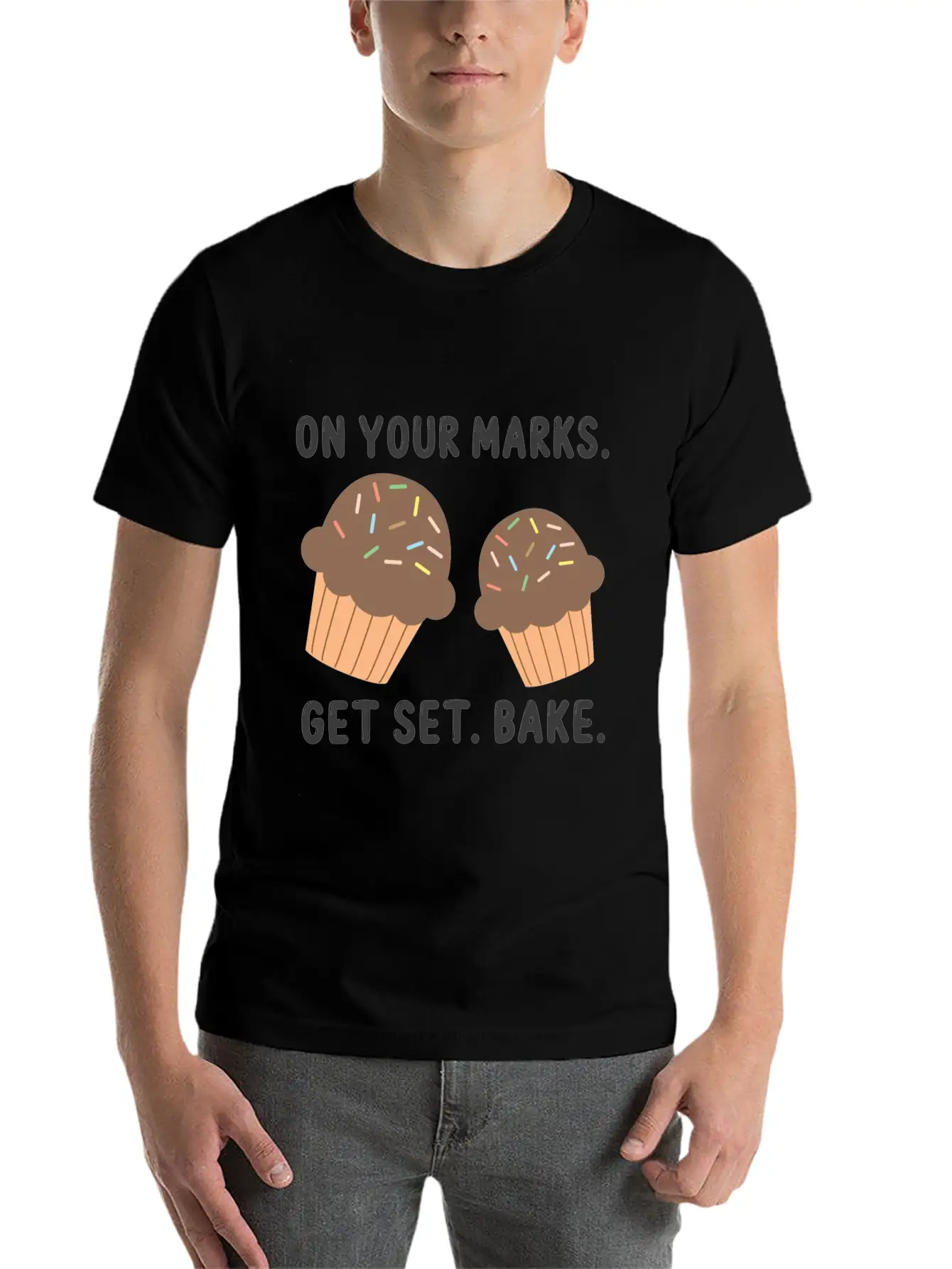 Bake On Your Mark Unisex Short Sleeve Soft Cotton T-Shirt – Casual Everyday Wear