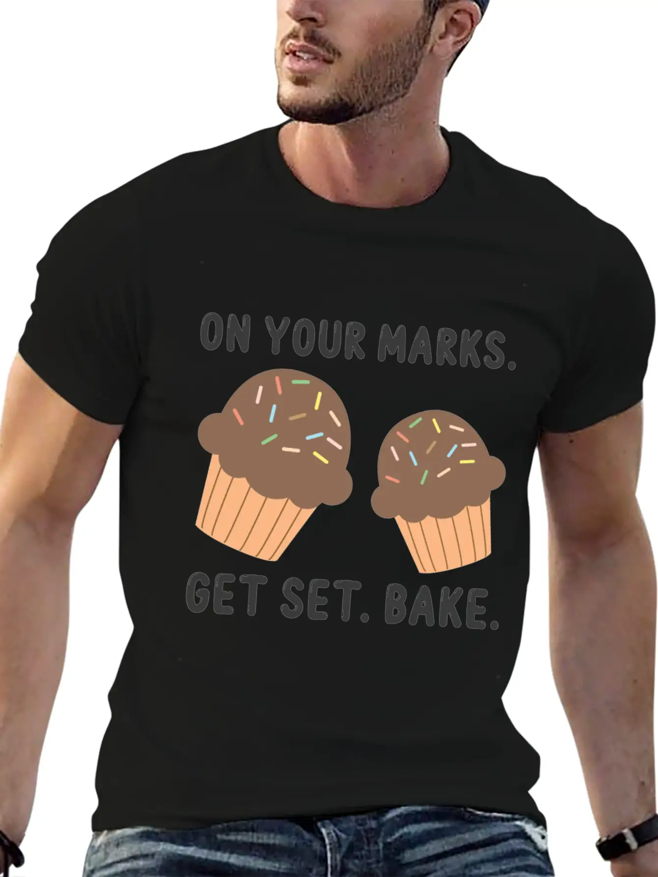 Bake On Your Mark Unisex Short Sleeve Soft Cotton T-Shirt – Casual Everyday Wear