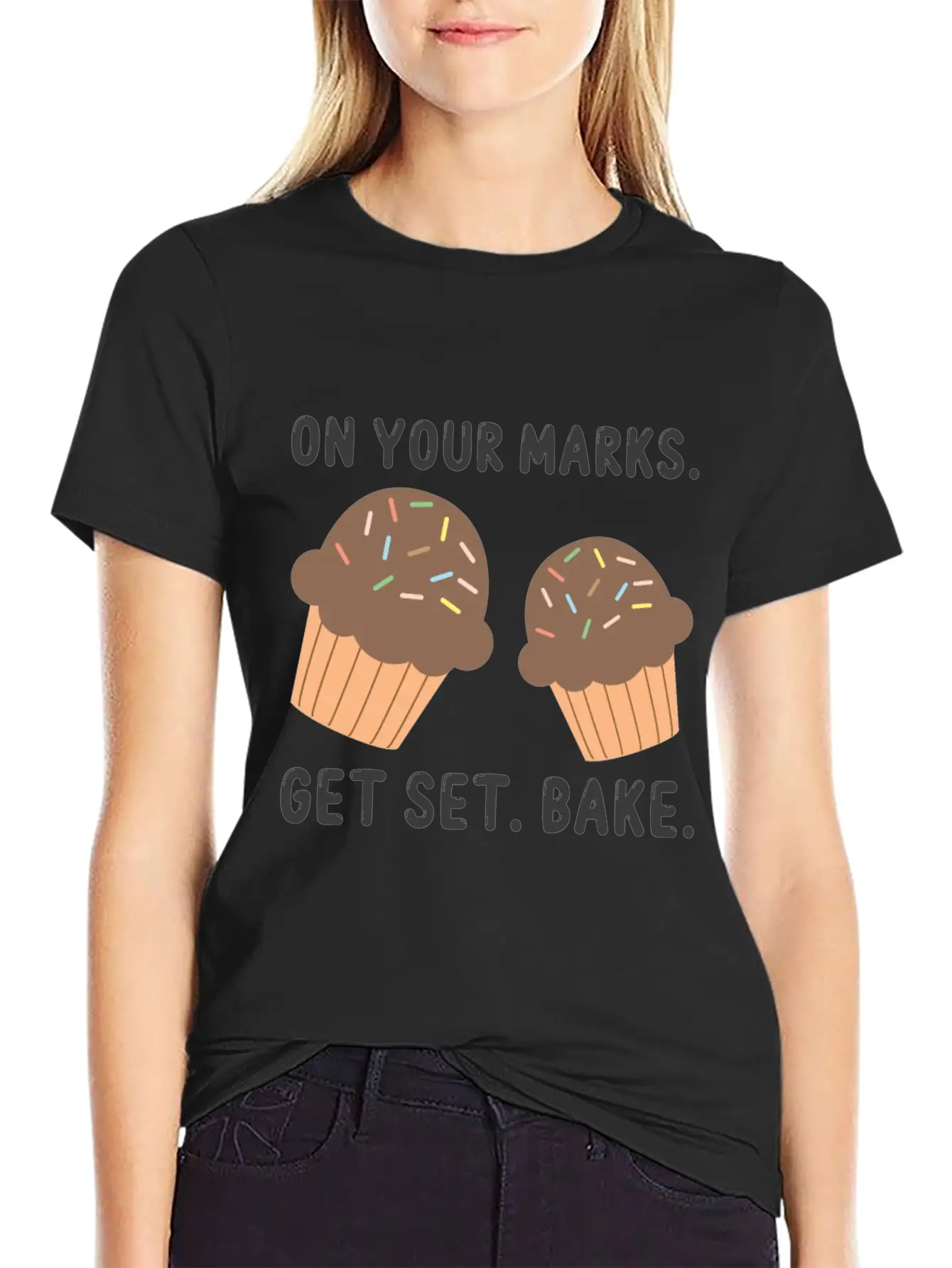 Bake On Your Mark Unisex Short Sleeve Soft Cotton T-Shirt – Casual Everyday Wear