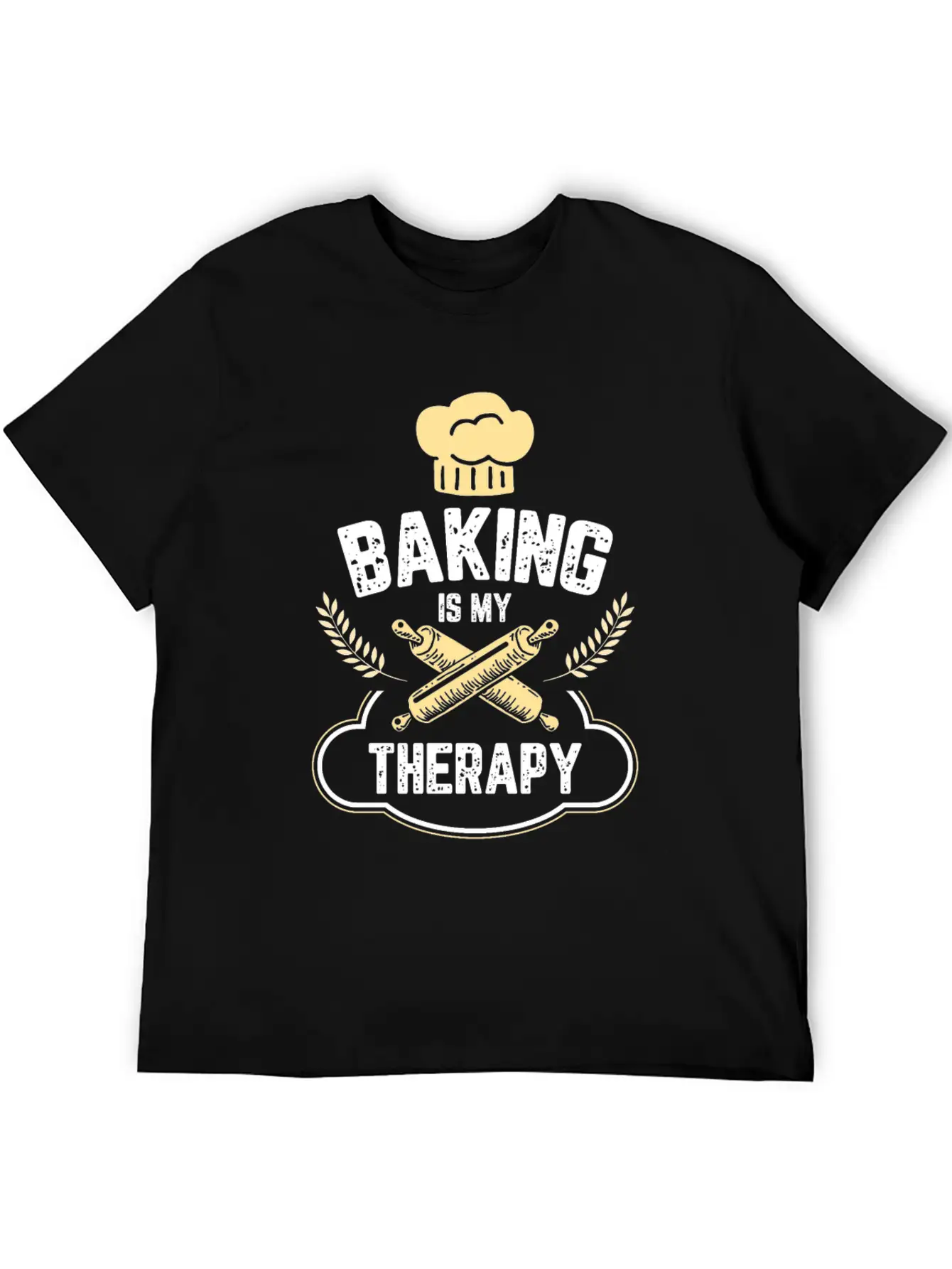 Baking Is My Therapy Cake And Cookies Bake Gift Unisex Short Sleeve Soft Cotton T-Shirt – Casual Everyday Wear