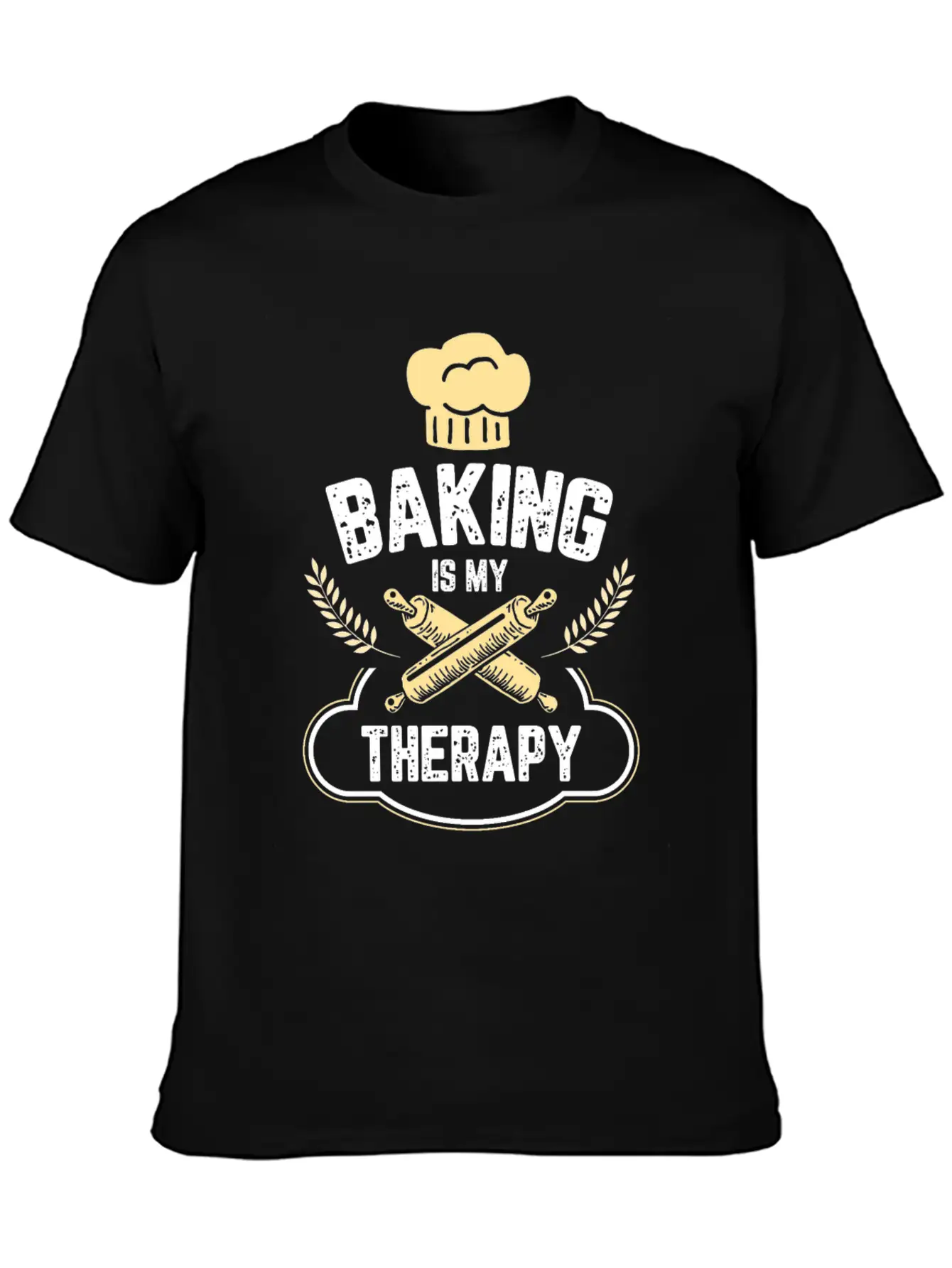 Baking Is My Therapy Cake And Cookies Bake Gift Unisex Short Sleeve Soft Cotton T-Shirt – Casual Everyday Wear
