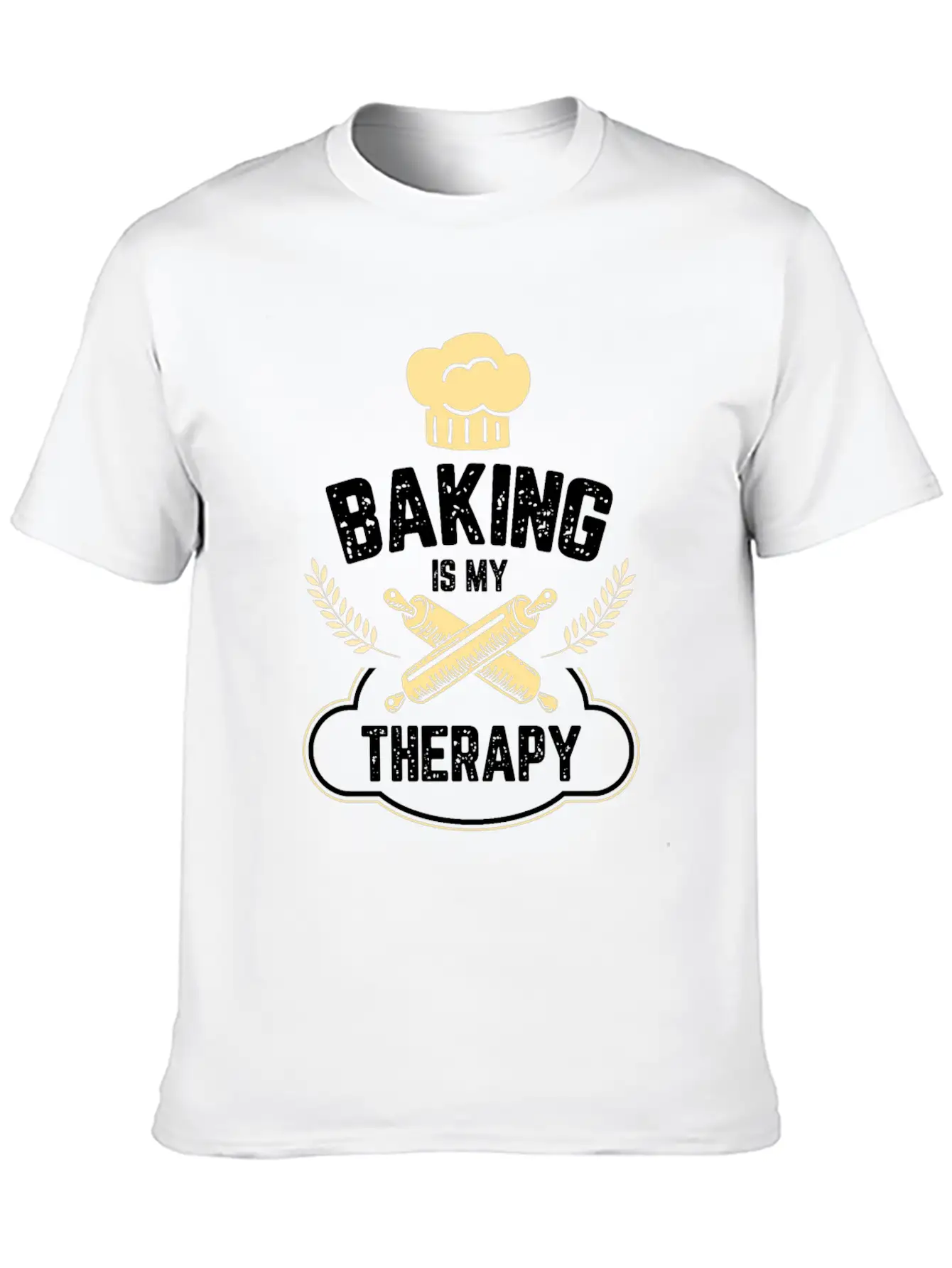 Baking Is My Therapy Cake And Cookies Bake Gift Unisex Short Sleeve Soft Cotton T-Shirt – Casual Everyday Wear