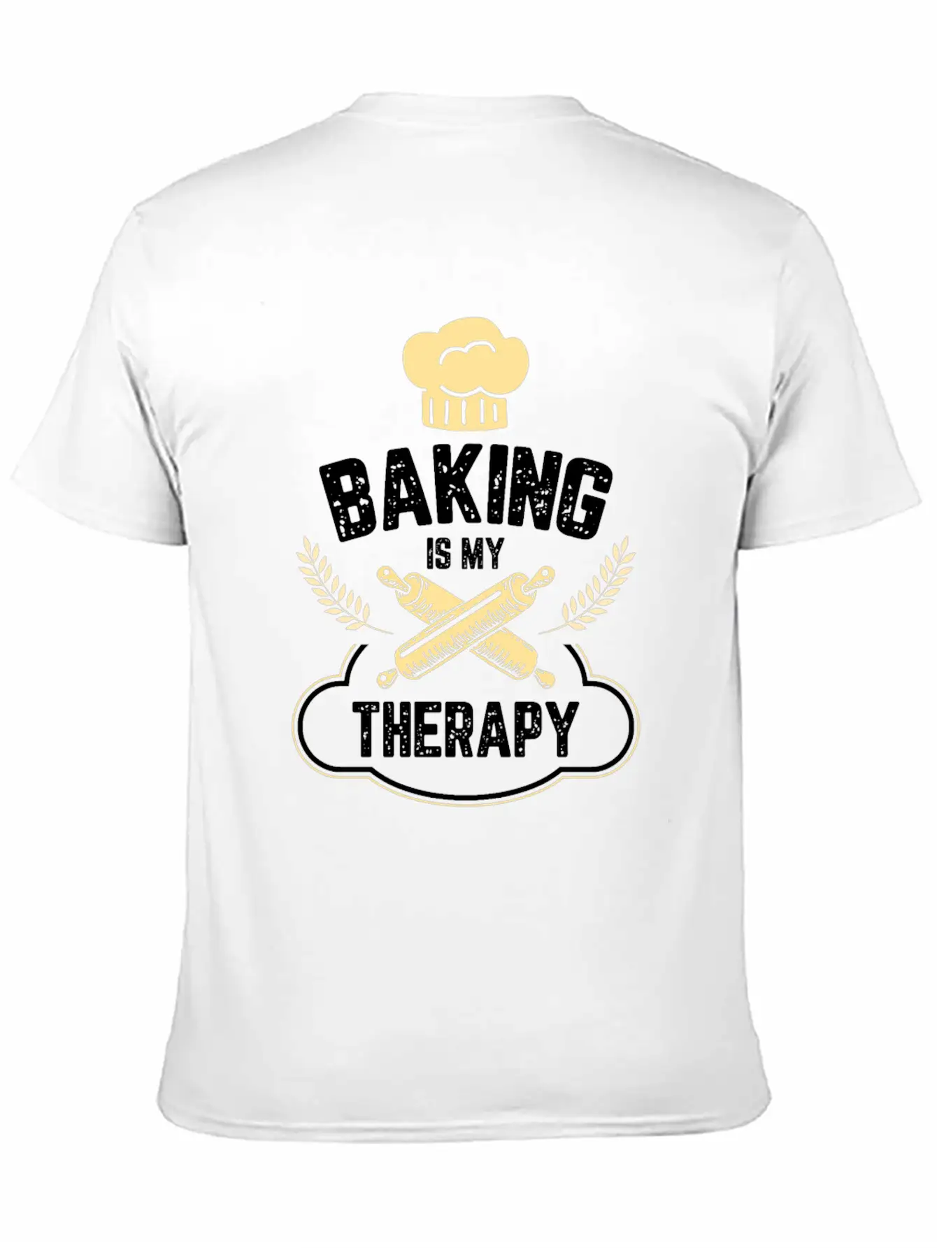 Baking Is My Therapy Cake And Cookies Bake Gift Unisex Short Sleeve Soft Cotton T-Shirt – Casual Everyday Wear