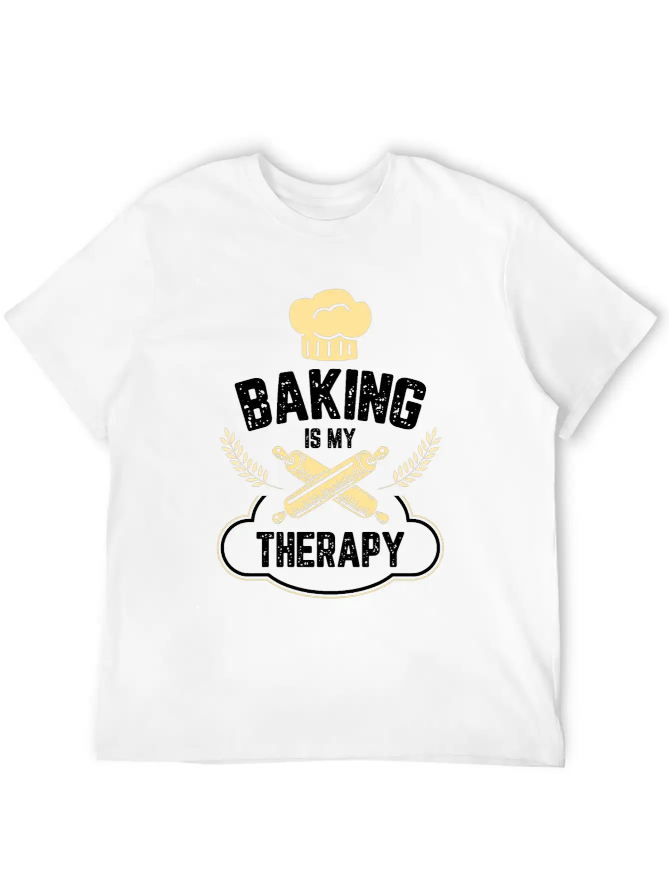 Baking Is My Therapy Cake And Cookies Bake Gift Unisex Short Sleeve Soft Cotton T-Shirt – Casual Everyday Wear