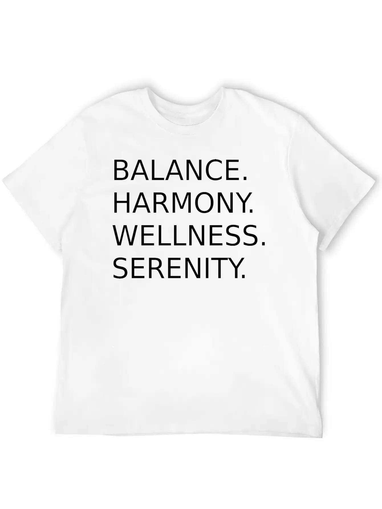 BALANCE, HARMONY, WELLNESS, SERENITY Unisex Short Sleeve Soft Cotton T-Shirt – Casual Everyday Wear