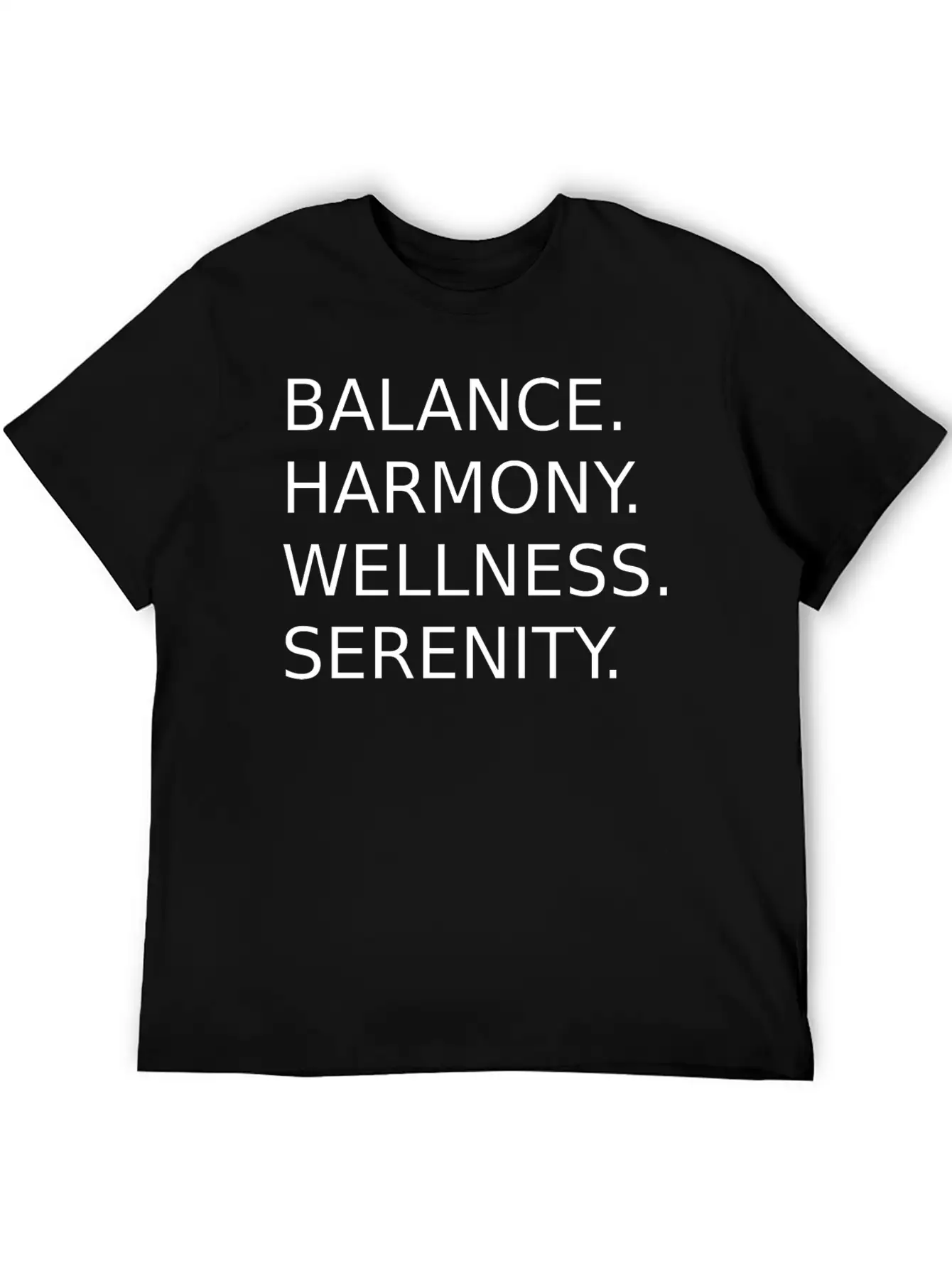 BALANCE, HARMONY, WELLNESS, SERENITY Unisex Short Sleeve Soft Cotton T-Shirt – Casual Everyday Wear