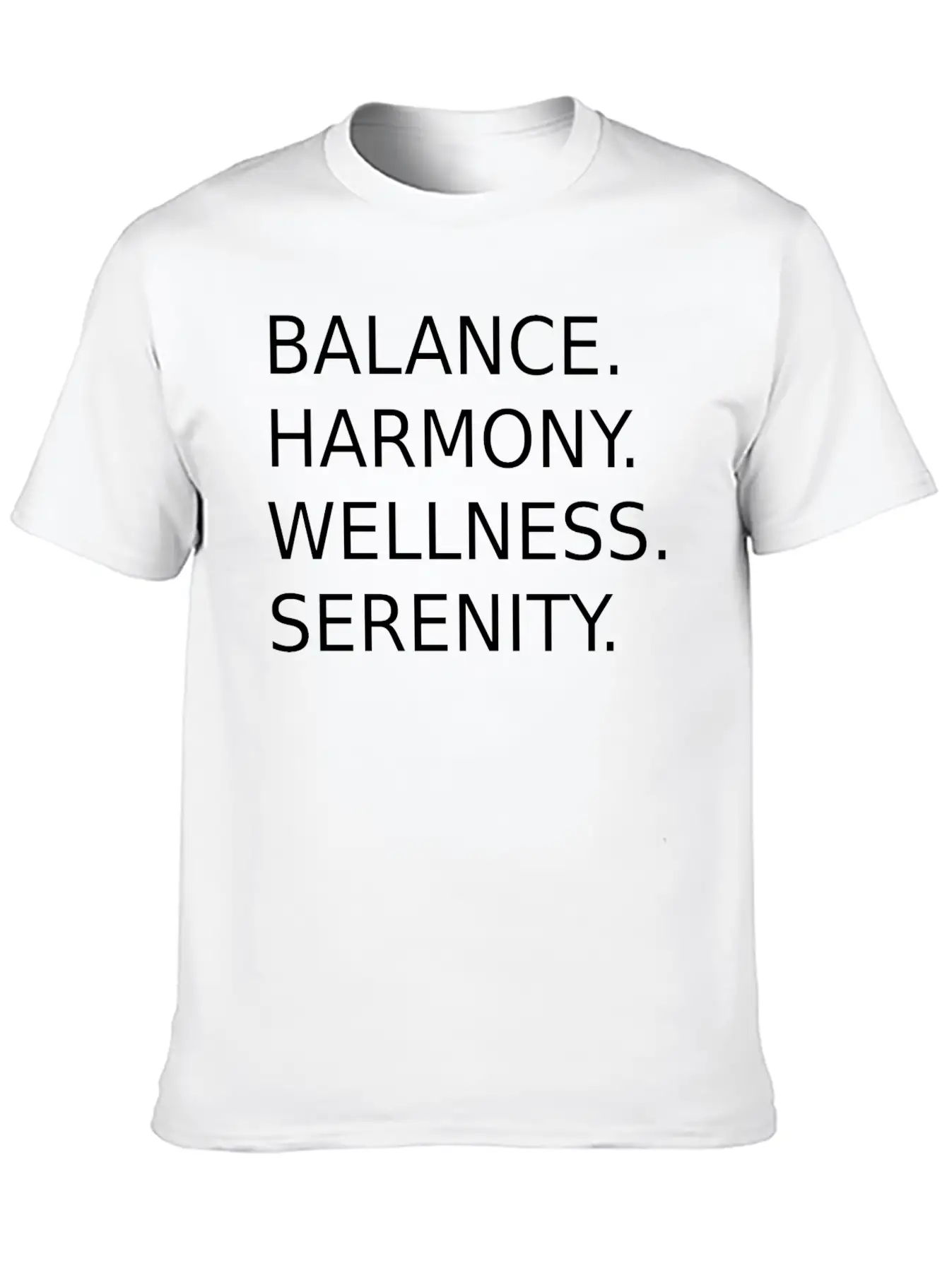 BALANCE, HARMONY, WELLNESS, SERENITY Unisex Short Sleeve Soft Cotton T-Shirt – Casual Everyday Wear