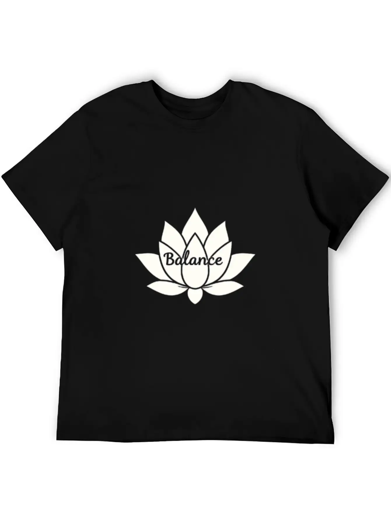 Balance Petals Minimalist T-Shirt – Simple Floral Unisex Short Sleeve Soft Cotton T-Shirt – Casual Everyday Wear