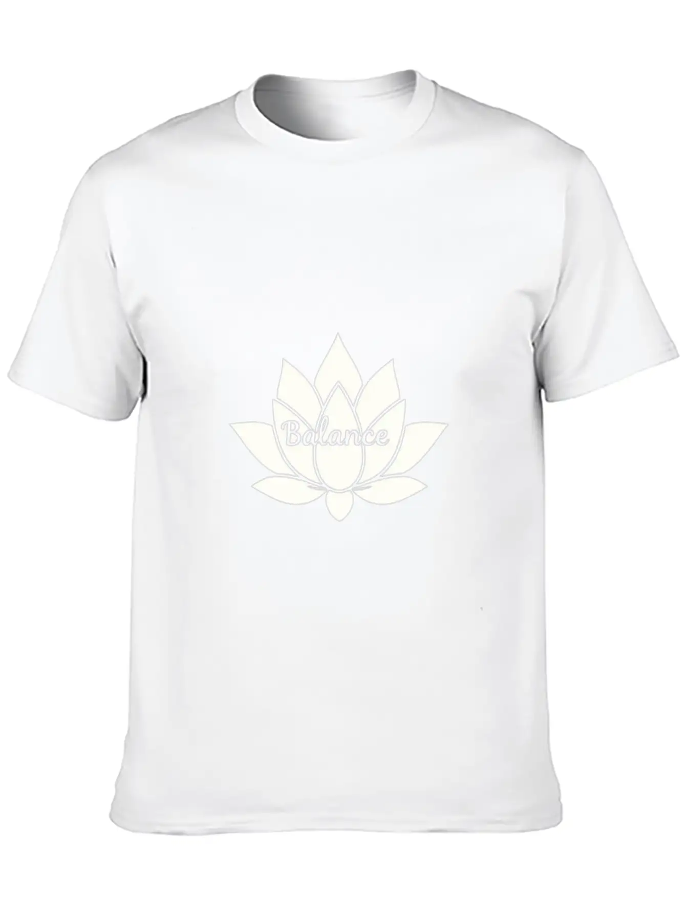 Balance Petals Minimalist T-Shirt – Simple Floral Unisex Short Sleeve Soft Cotton T-Shirt – Casual Everyday Wear