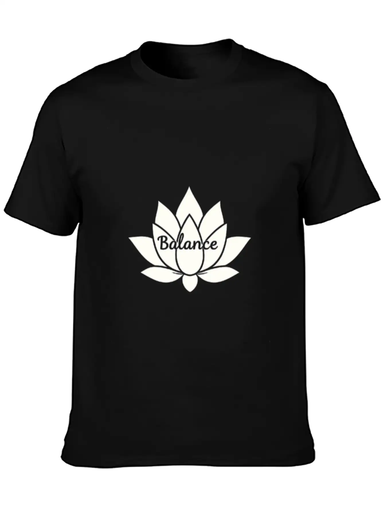 Balance Petals Minimalist T-Shirt – Simple Floral Unisex Short Sleeve Soft Cotton T-Shirt – Casual Everyday Wear