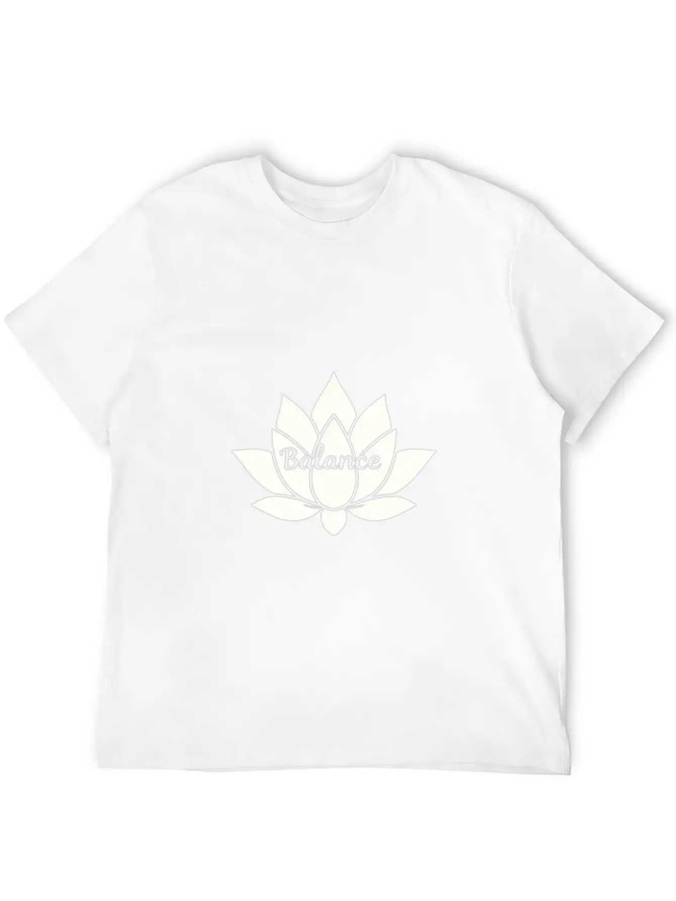 Balance Petals Minimalist T-Shirt – Simple Floral Unisex Short Sleeve Soft Cotton T-Shirt – Casual Everyday Wear