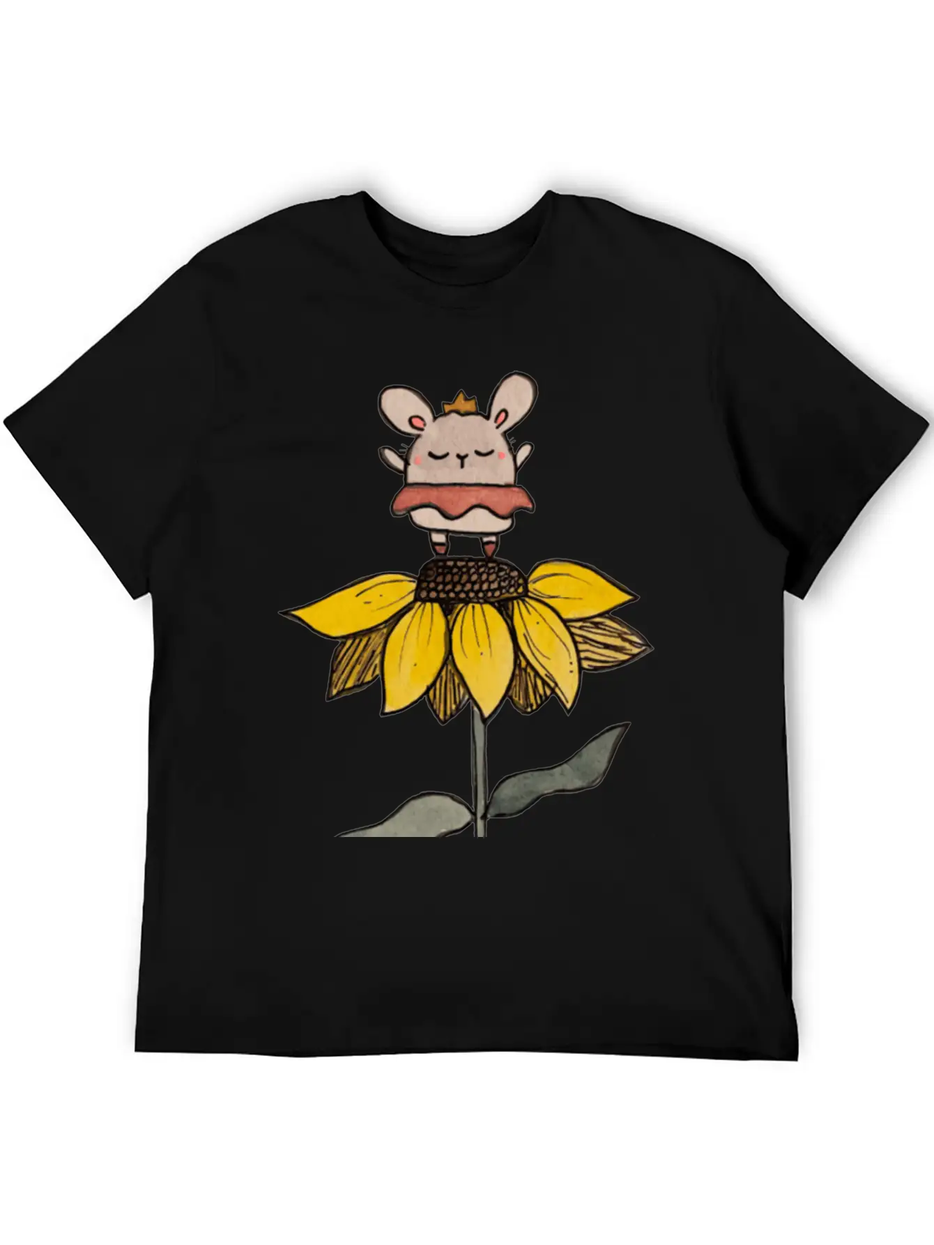 Ballerina Bunny On Sunflower Stylish Everyday T-Shirt – Unisex Basic Cotton Tee