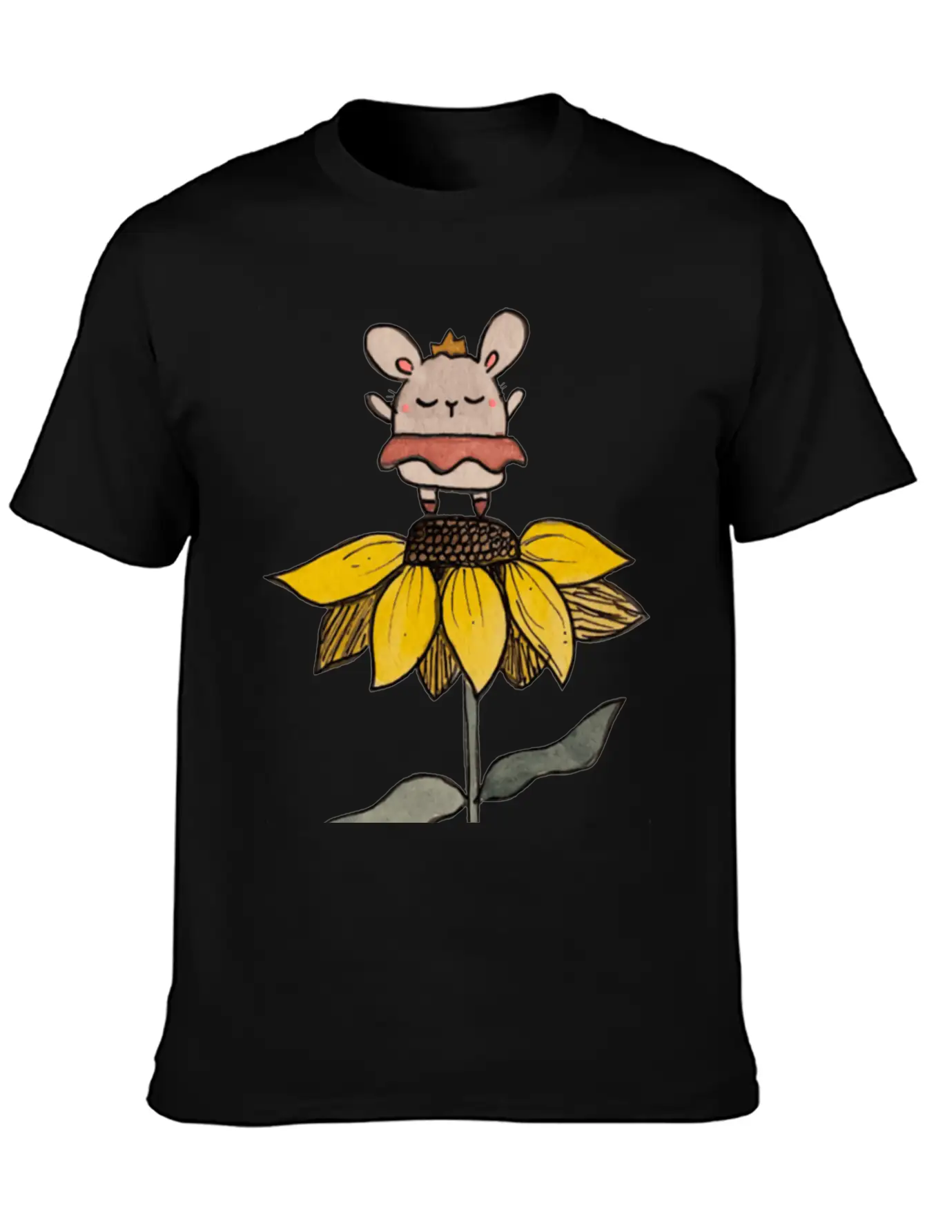 Ballerina Bunny On Sunflower Stylish Everyday T-Shirt – Unisex Basic Cotton Tee