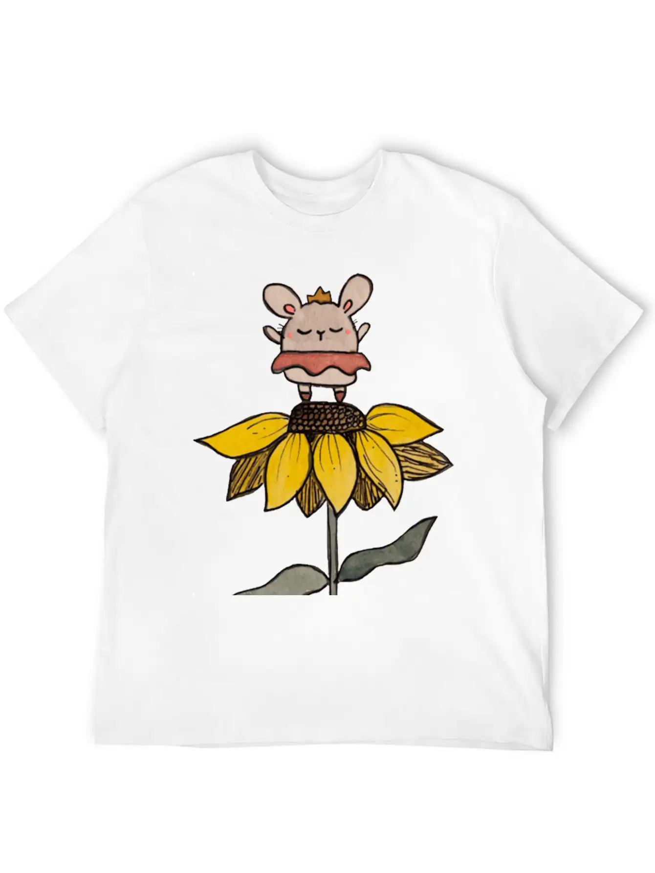 Ballerina Bunny On Sunflower Stylish Everyday T-Shirt – Unisex Basic Cotton Tee