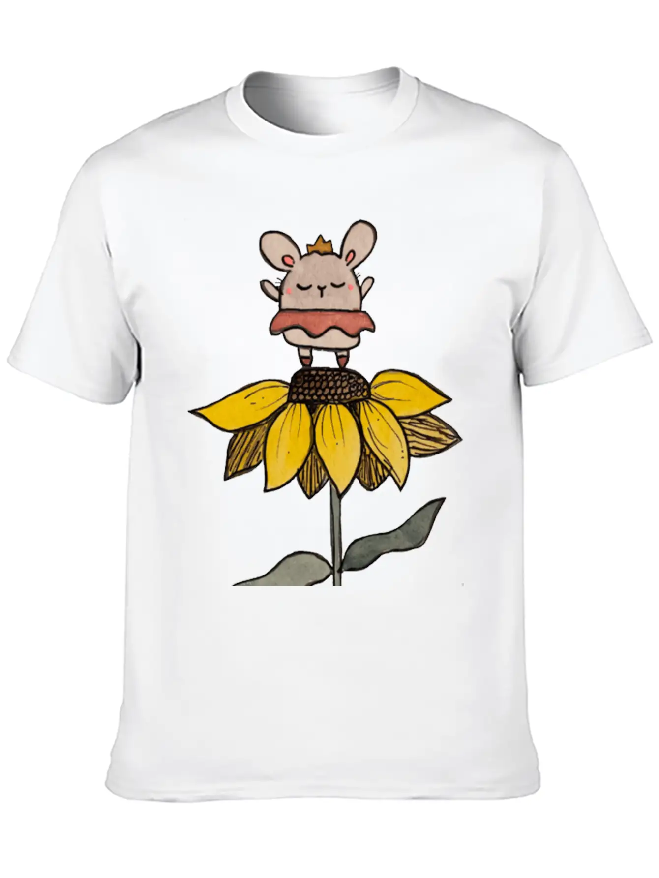 Ballerina Bunny On Sunflower Stylish Everyday T-Shirt – Unisex Basic Cotton Tee